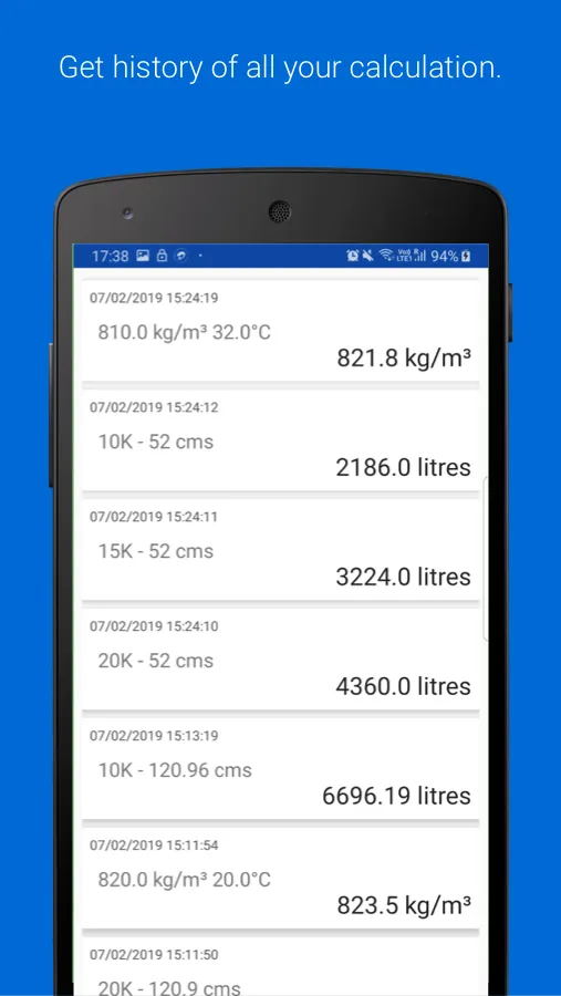 Fuel Density and Volume Calc | Indus Appstore | Screenshot