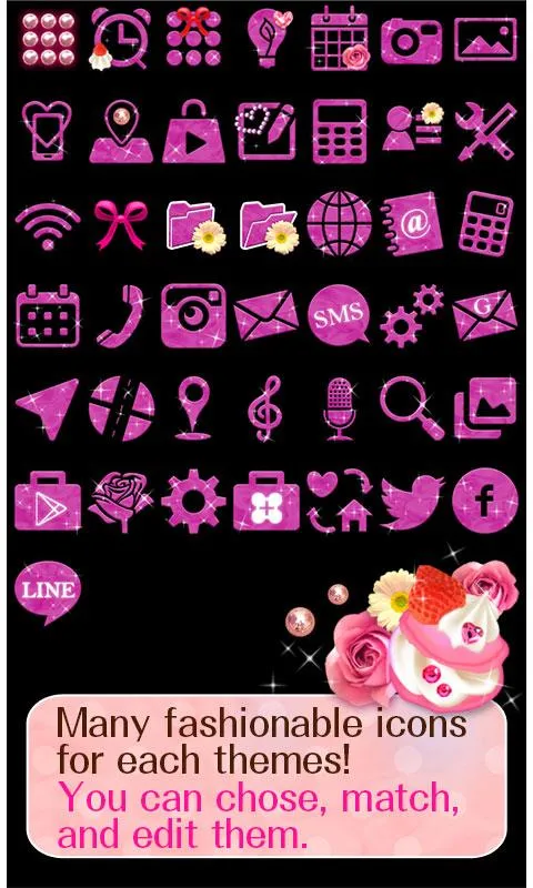 Pink Wallpaper Sparkly Sweets | Indus Appstore | Screenshot