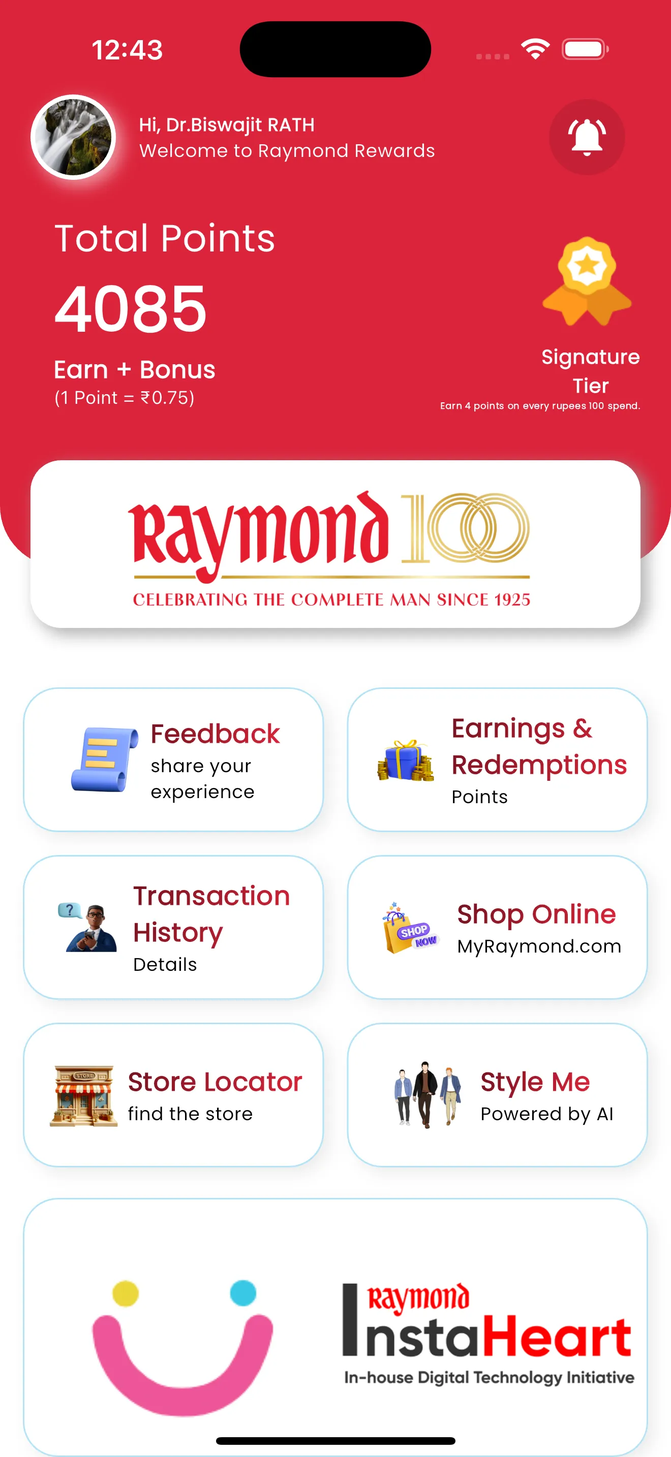 Raymond Rewards | Indus Appstore | Screenshot