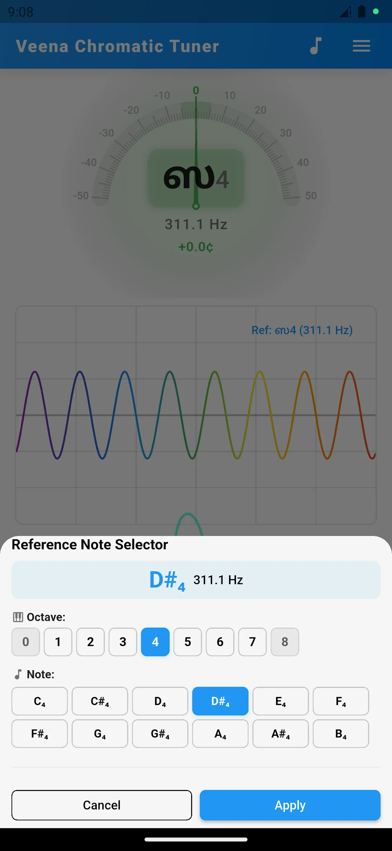 Veena Chromatic Tuner | Indus Appstore | Screenshot