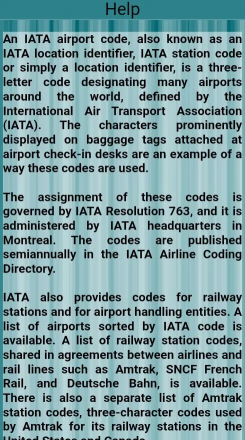 Airport Codes | Indus Appstore | Screenshot