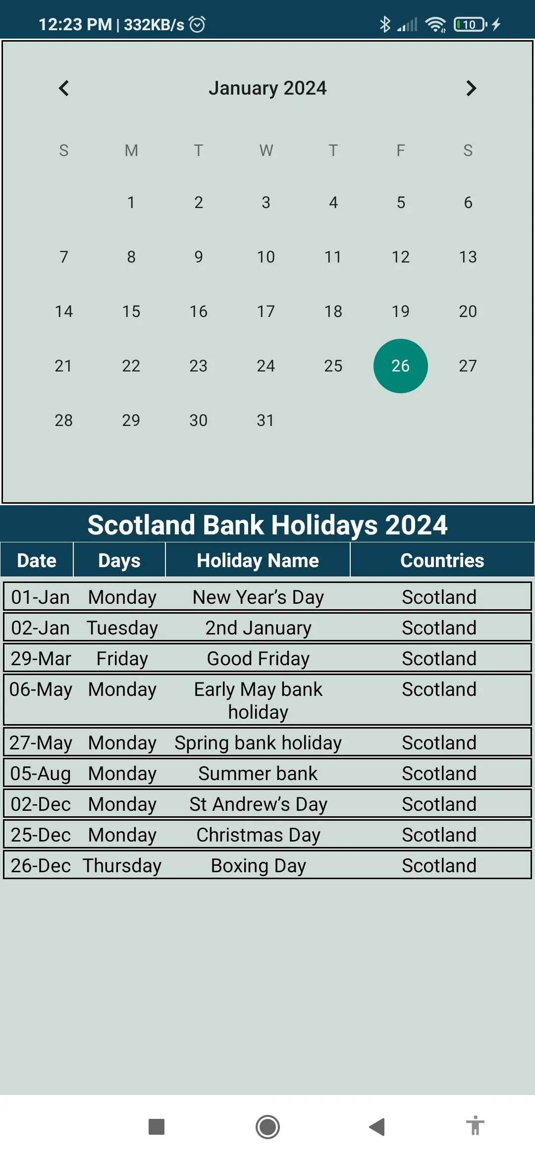 UK Bank Holiday 2024 | Indus Appstore | Screenshot