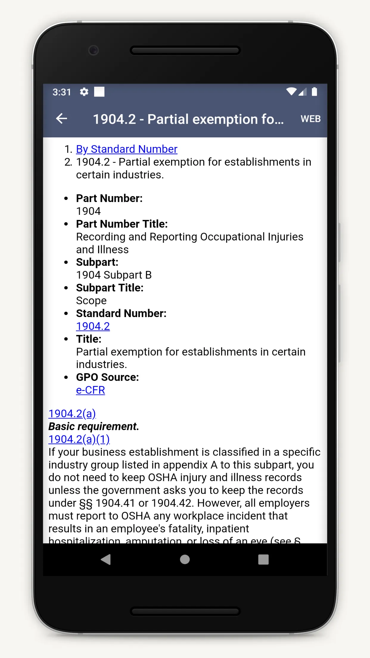 OSHA Safety Regulations Guide | Indus Appstore | Screenshot