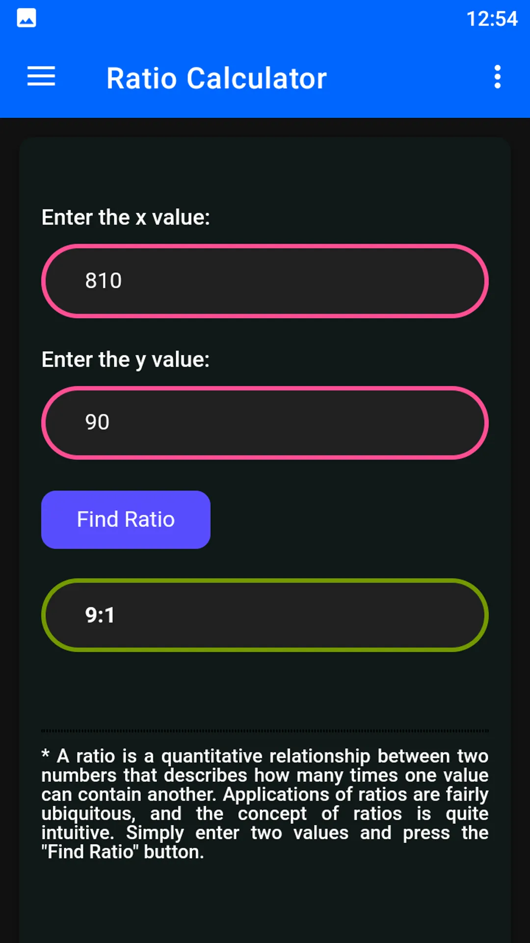 Ratio Calculator | Indus Appstore | Screenshot