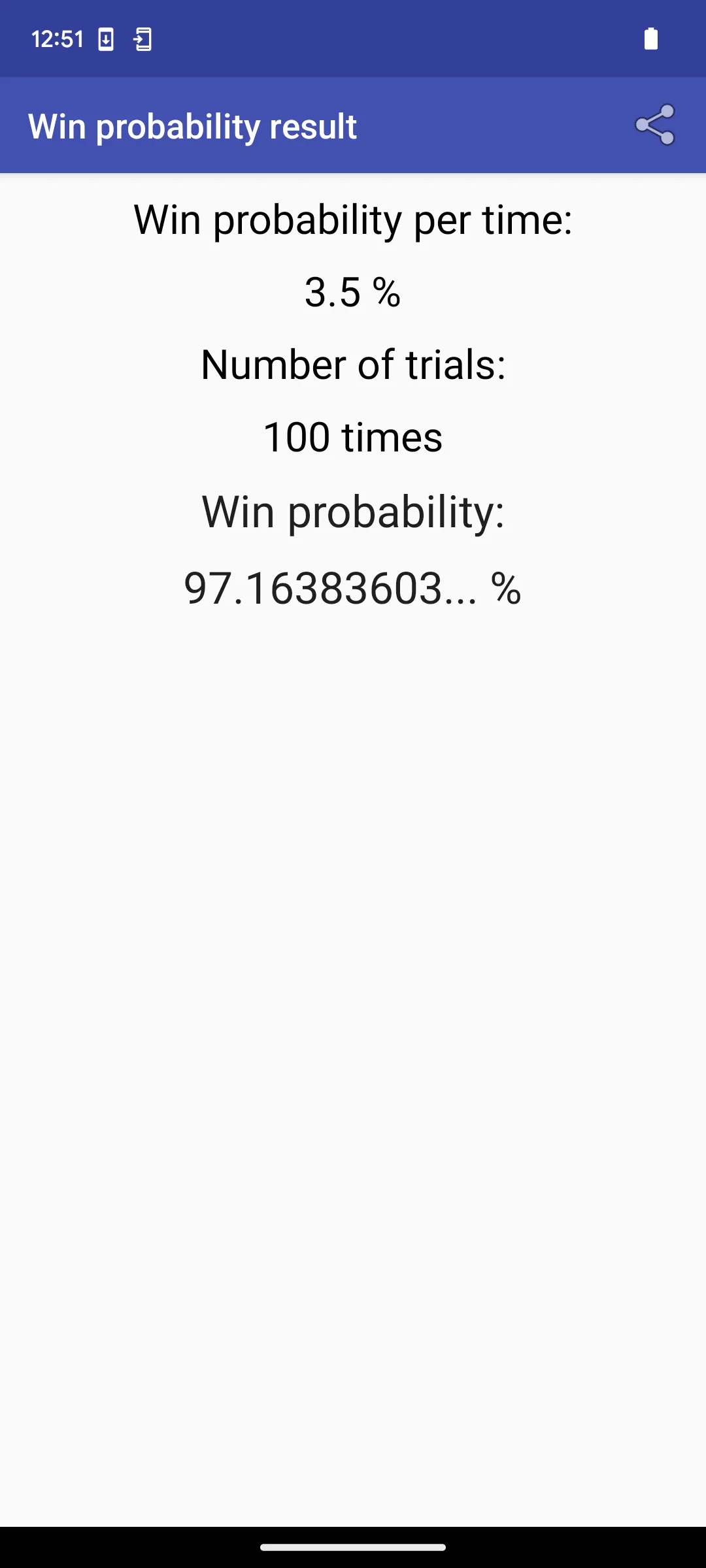 Repeat Probability Calculator | Indus Appstore | Screenshot