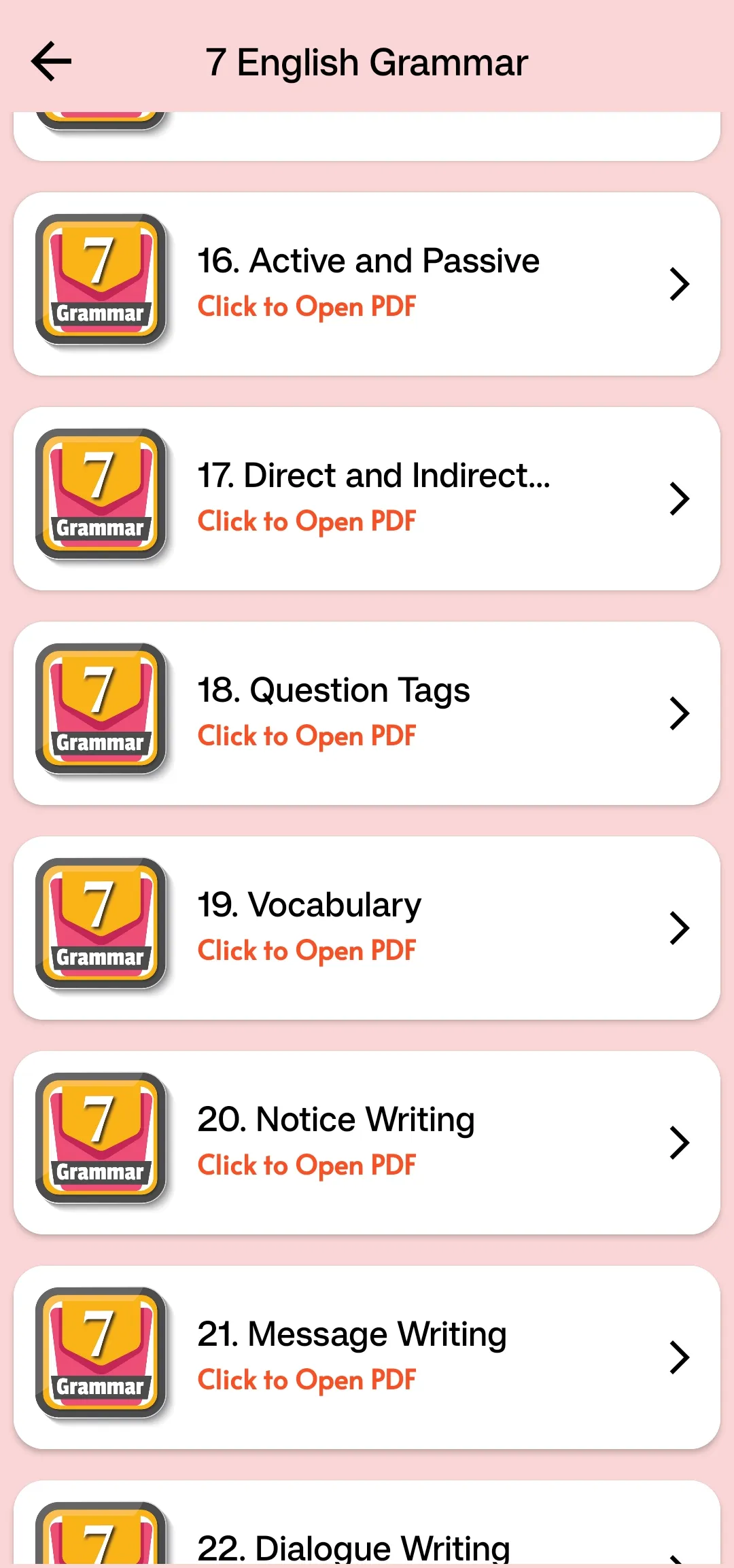 Class 7 English Grammar Book | Indus Appstore | Screenshot