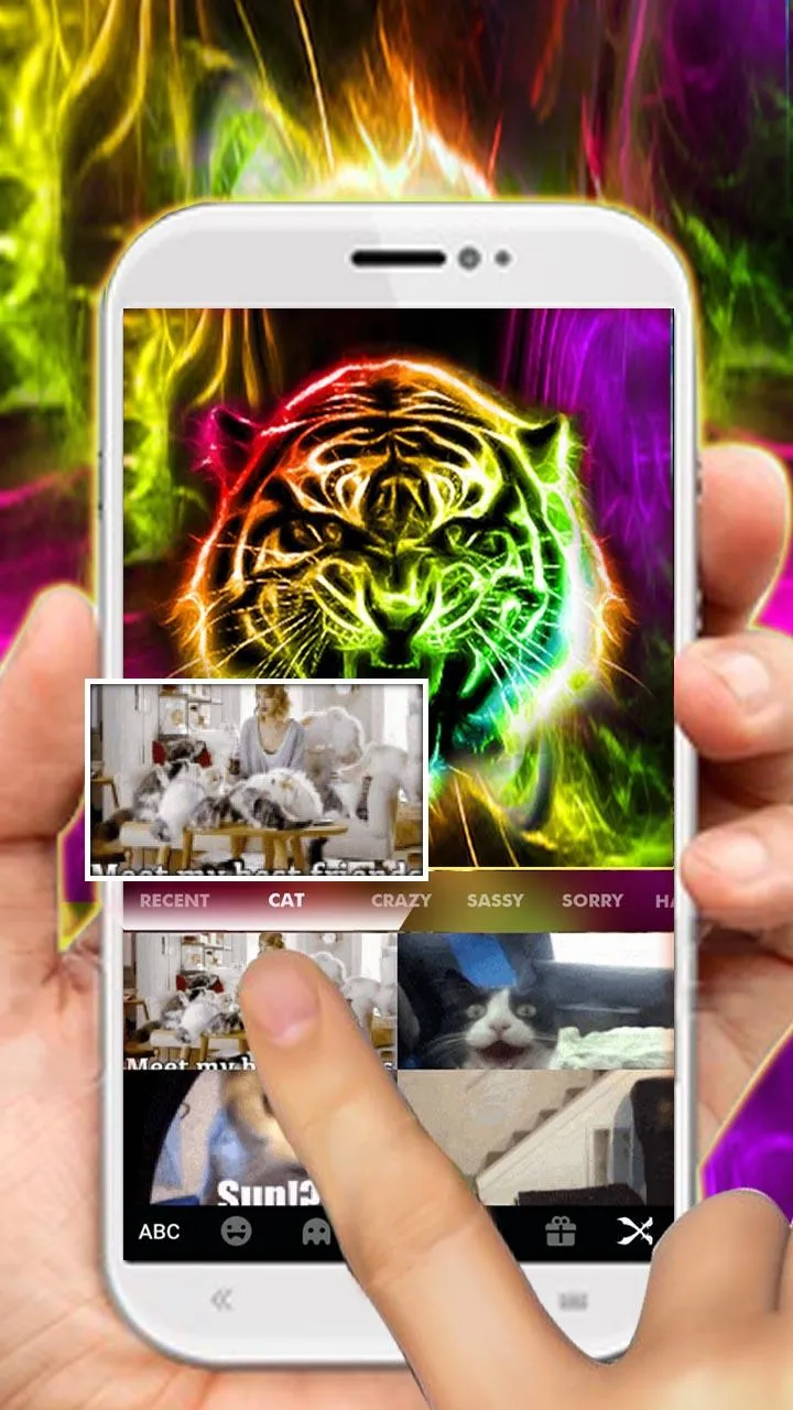 Neon Tiger Keyboard Theme | Indus Appstore | Screenshot