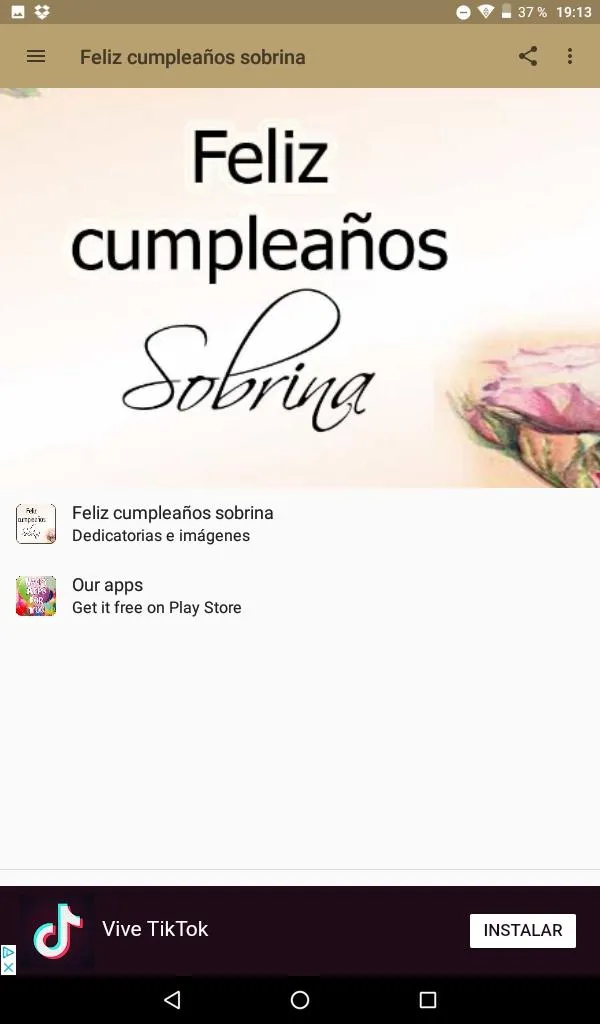 Aniversario sobrina estimada | Indus Appstore | Screenshot