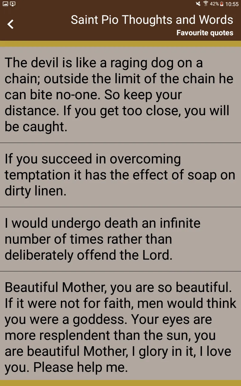 Saint Pio Thoughts and Words | Indus Appstore | Screenshot