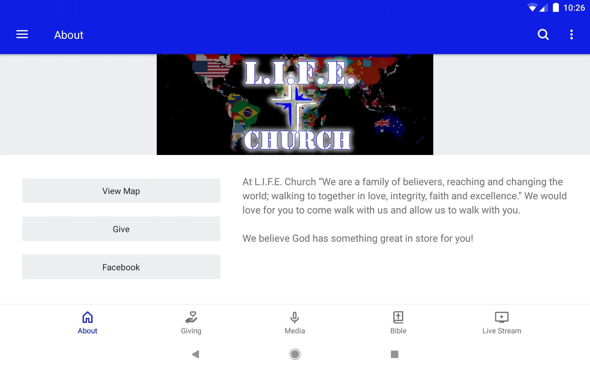 L.I.F.E. Church West RVA | Indus Appstore | Screenshot