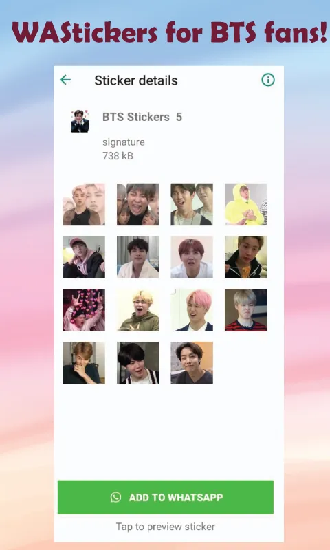 1000+ BTS Stickers WAStickers | Indus Appstore | Screenshot