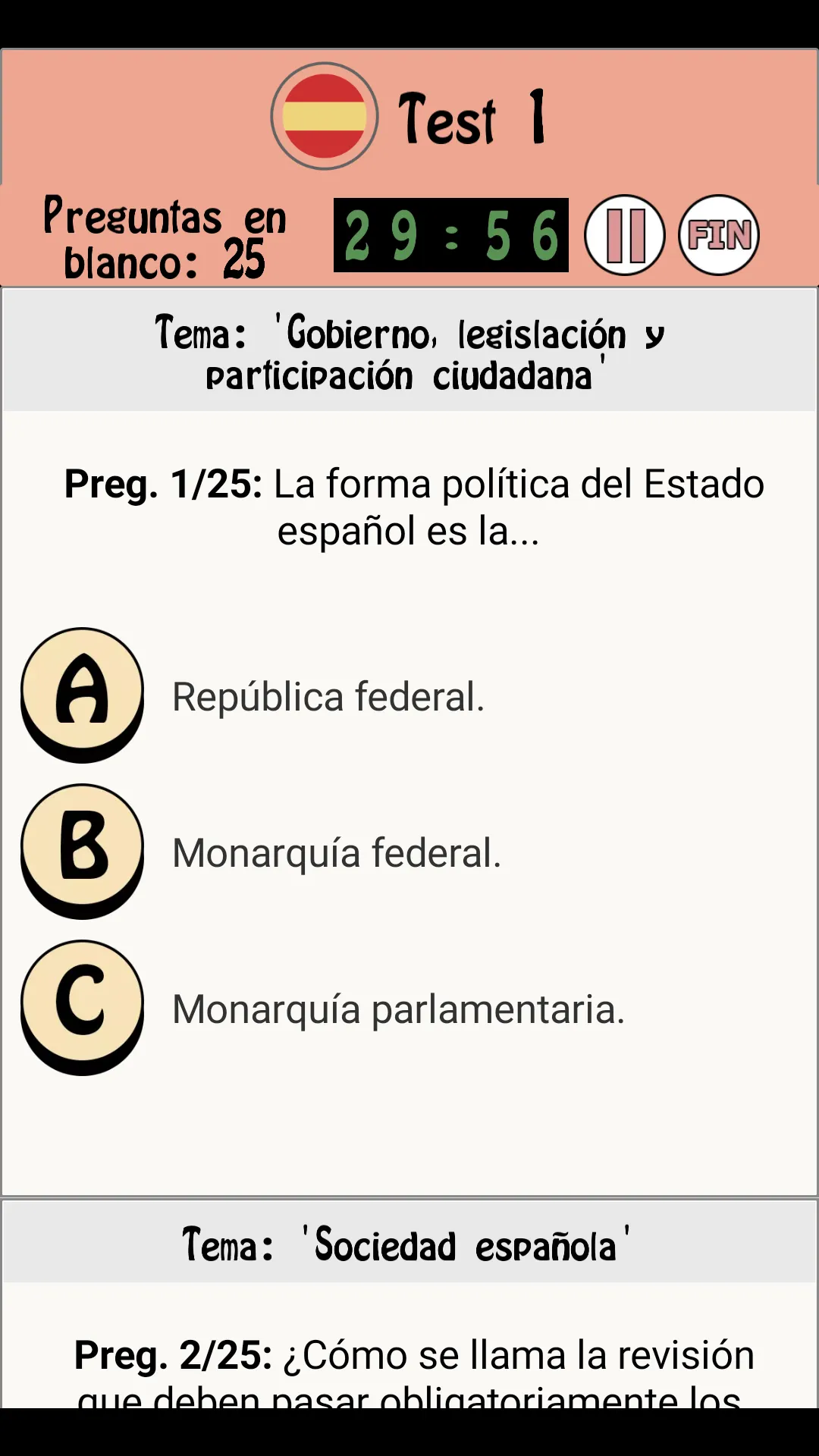 Examen nacionalidad española | Indus Appstore | Screenshot