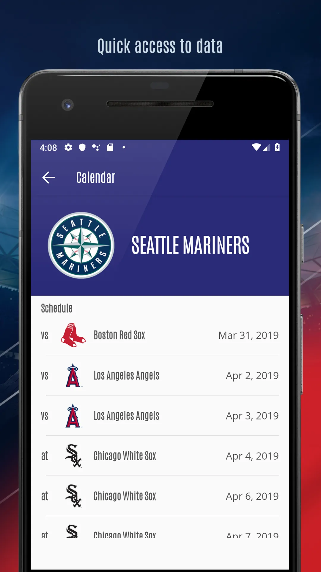 Baseball Standings Schedule 25 | Indus Appstore | Screenshot