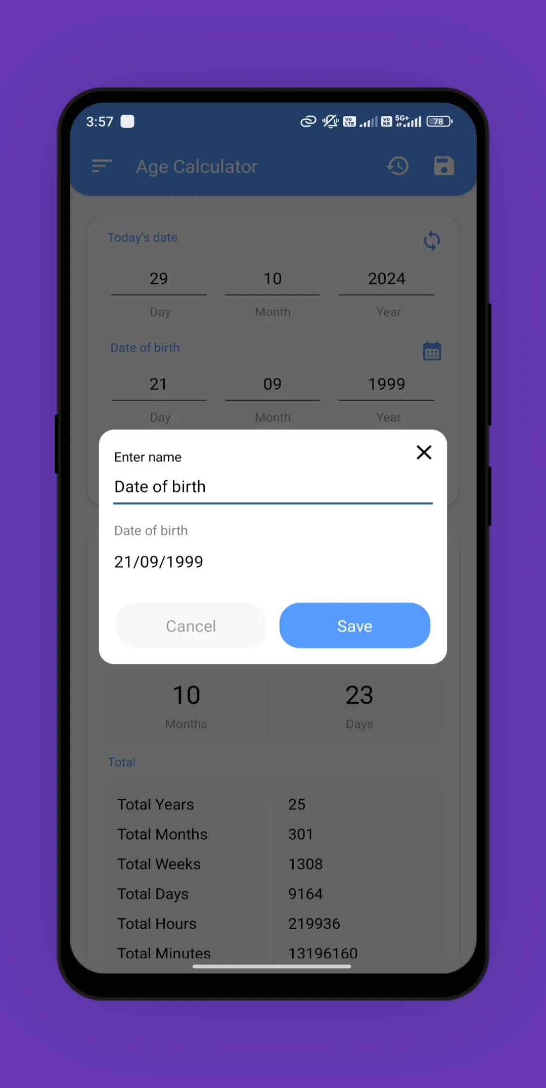 AGE Calculator (DOB) How U Old | Indus Appstore | Screenshot