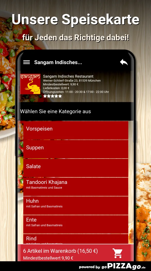 Sangam Indisches Restaurant Mü | Indus Appstore | Screenshot