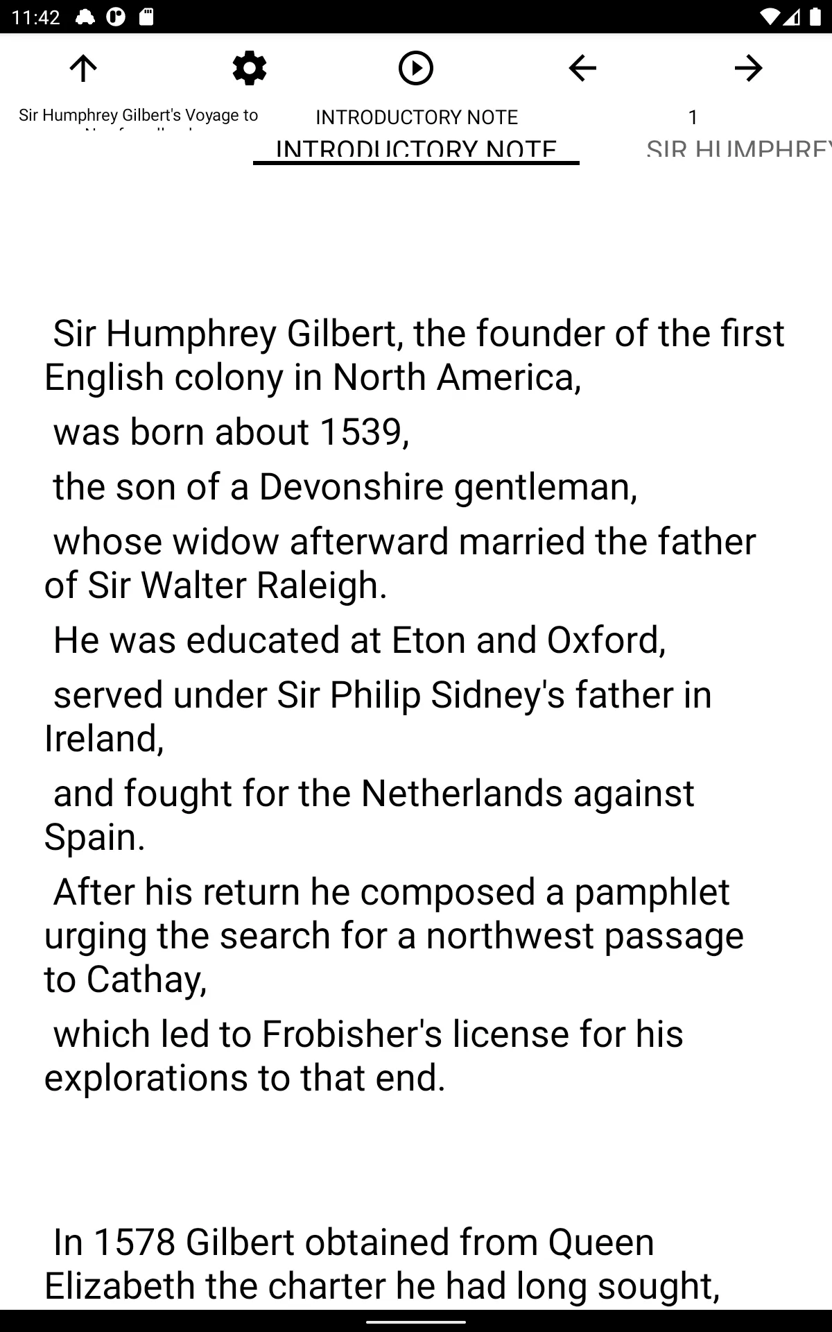 Book, Sir Humphrey Gilbert's V | Indus Appstore | Screenshot