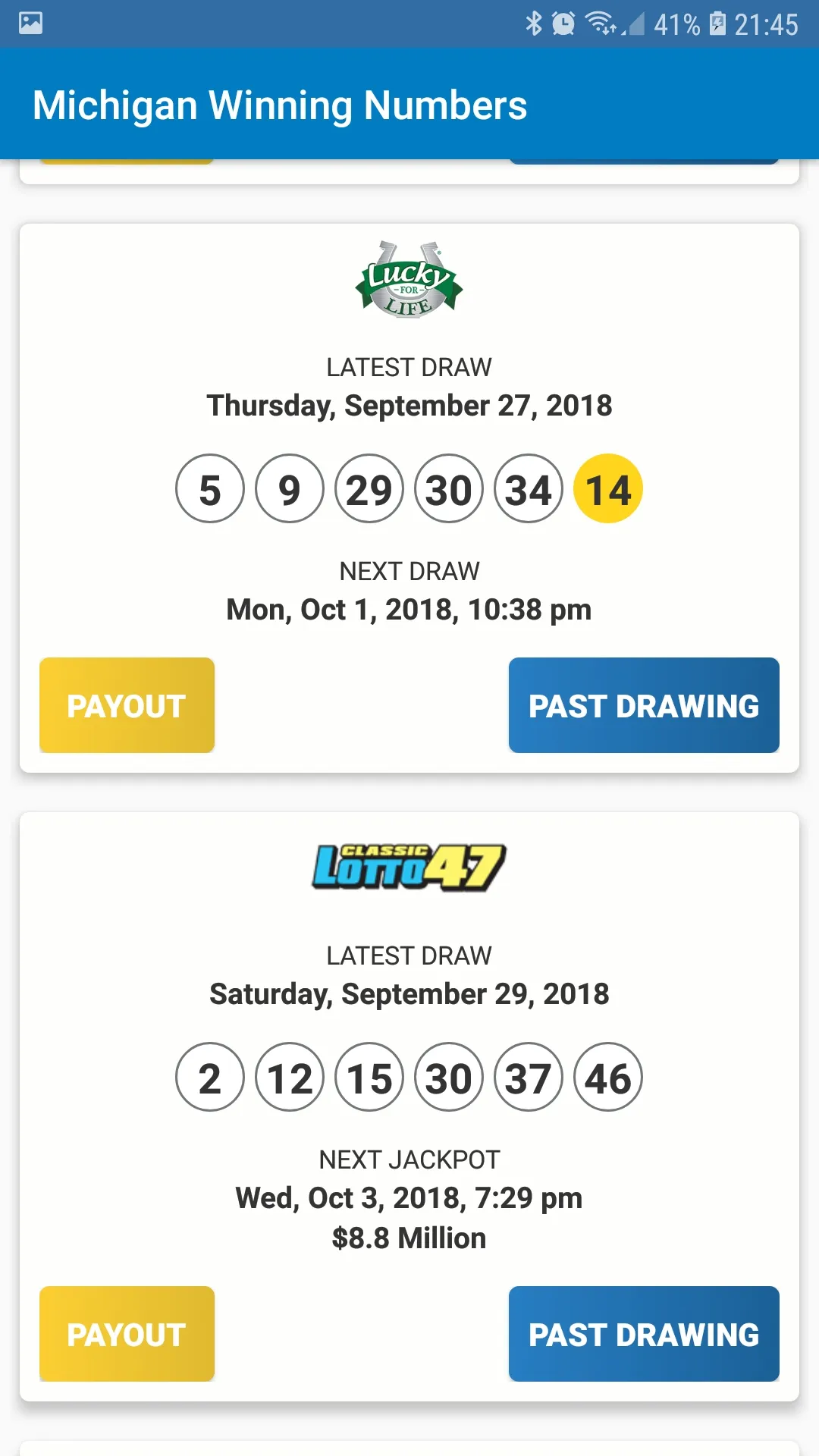 Michigan Lottery Results | Indus Appstore | Screenshot