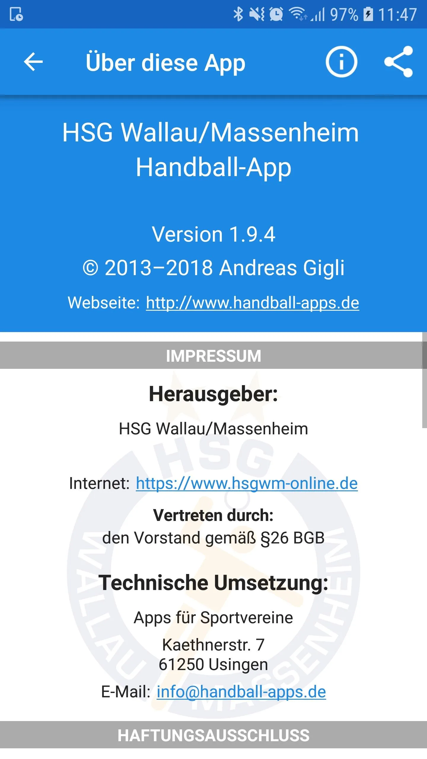 HSG Breckenheim Wallau/Massenh | Indus Appstore | Screenshot