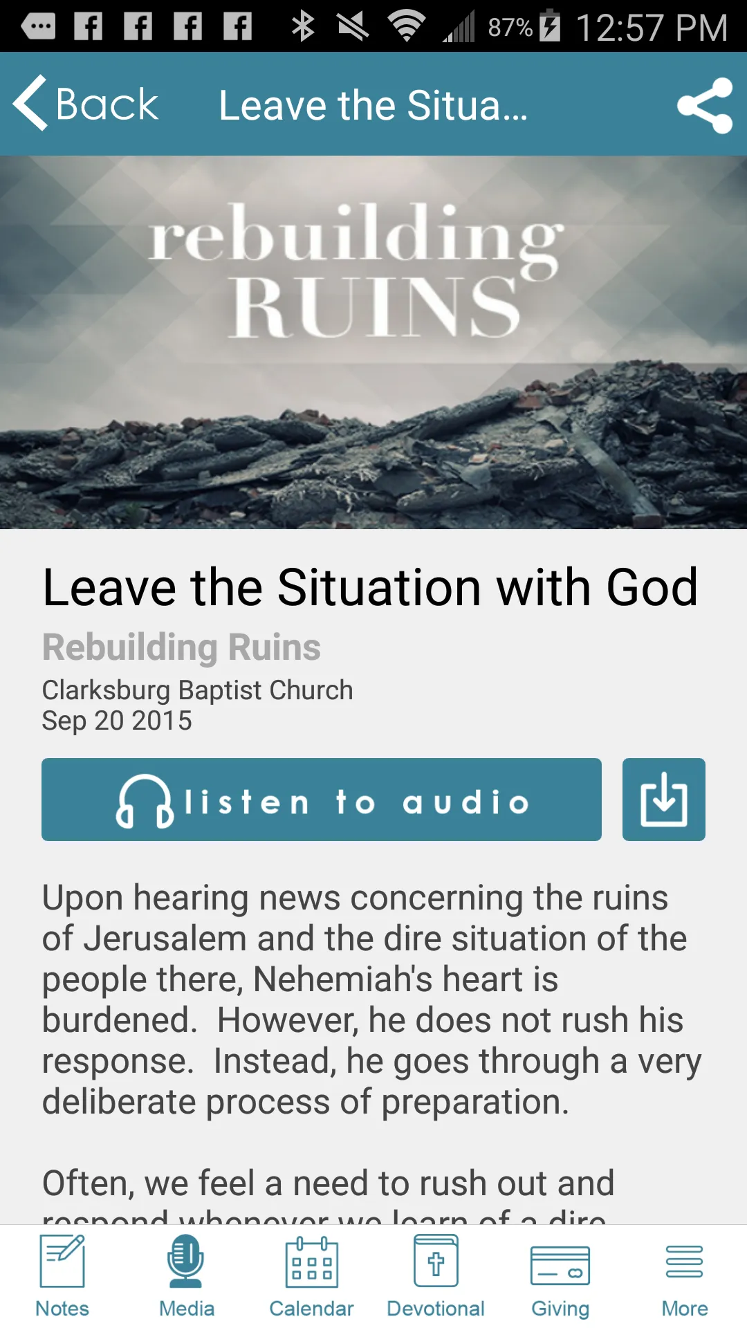 Clarksburg Baptist Church | Indus Appstore | Screenshot