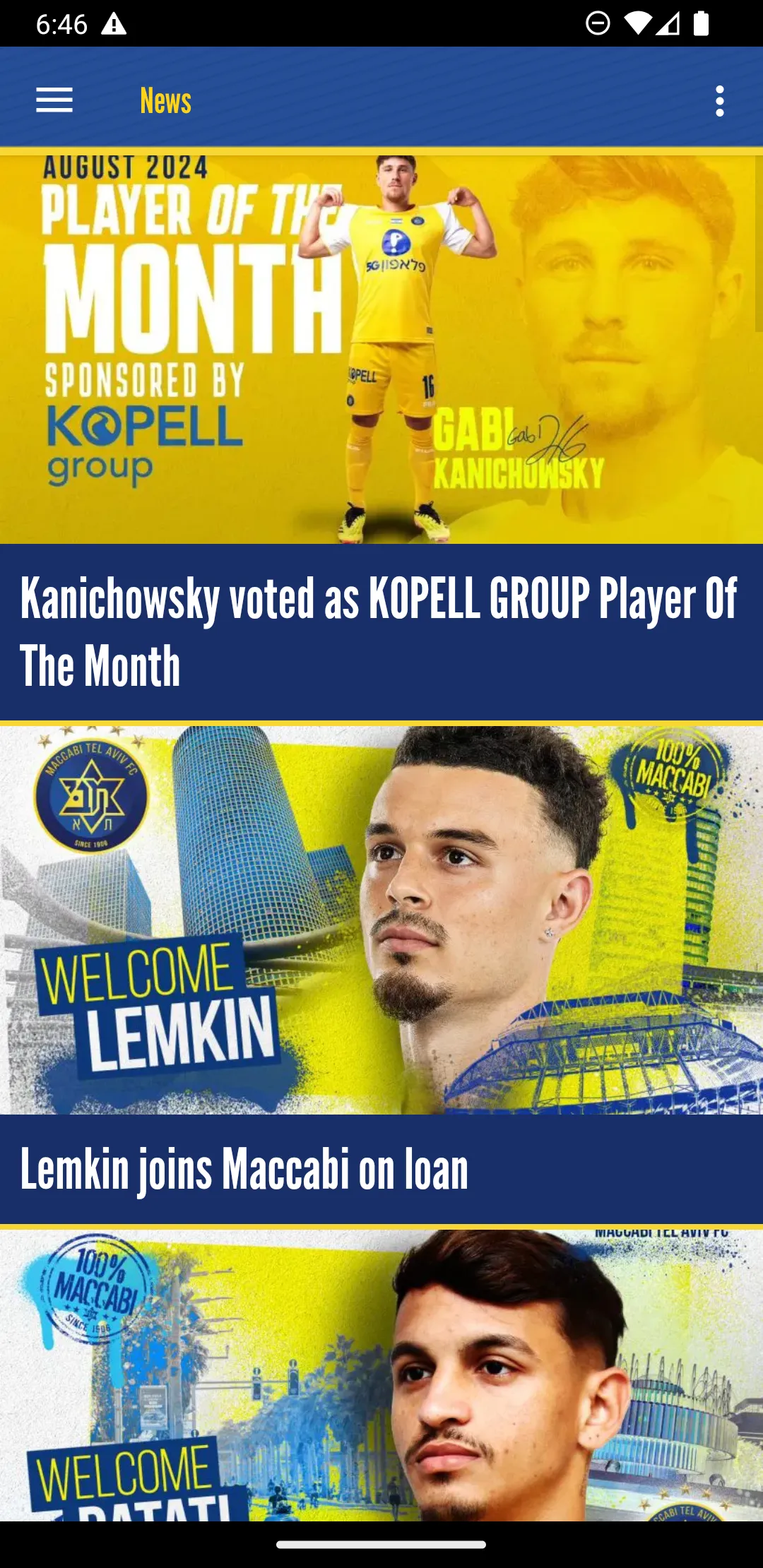 Maccabi Tel Aviv FC | Indus Appstore | Screenshot