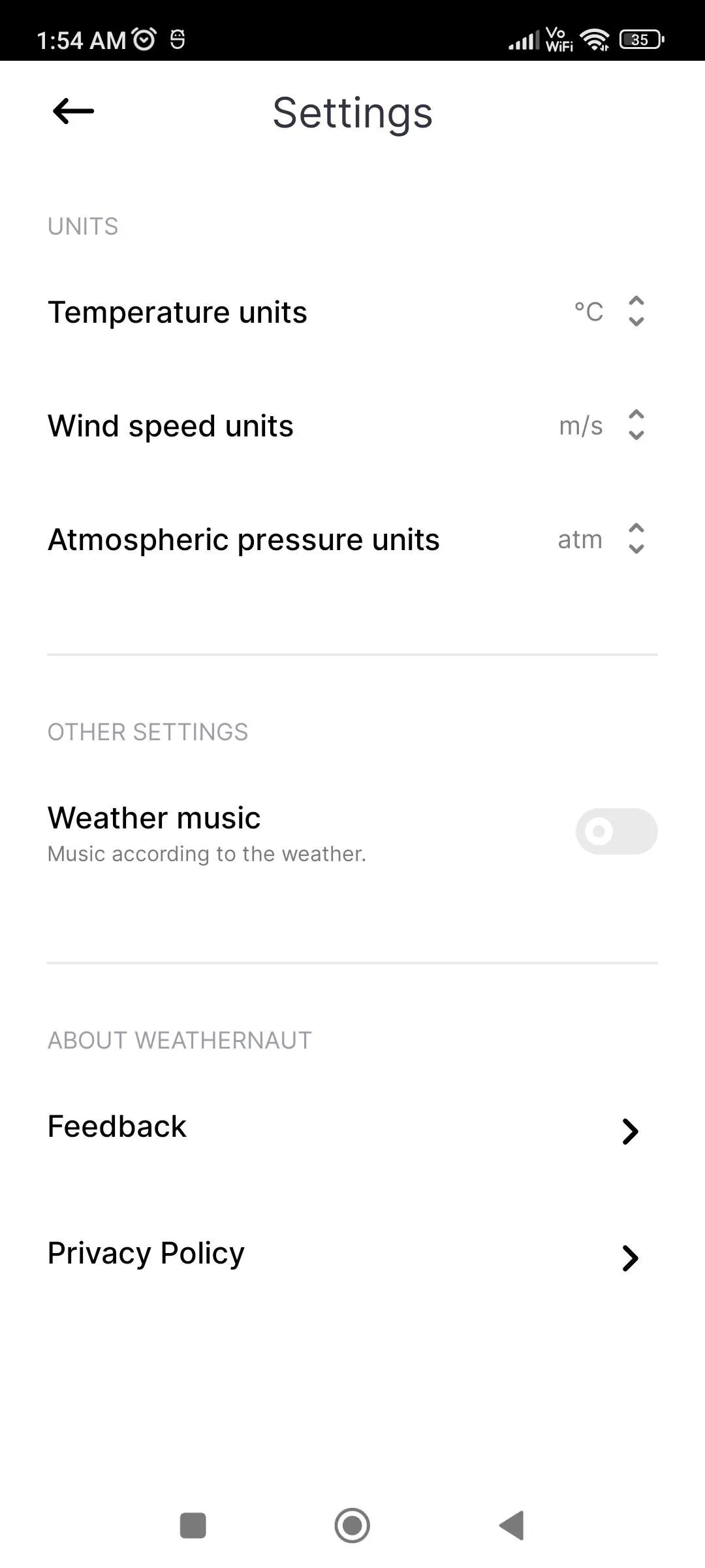 Weathernaut - Music by Weather | Indus Appstore | Screenshot