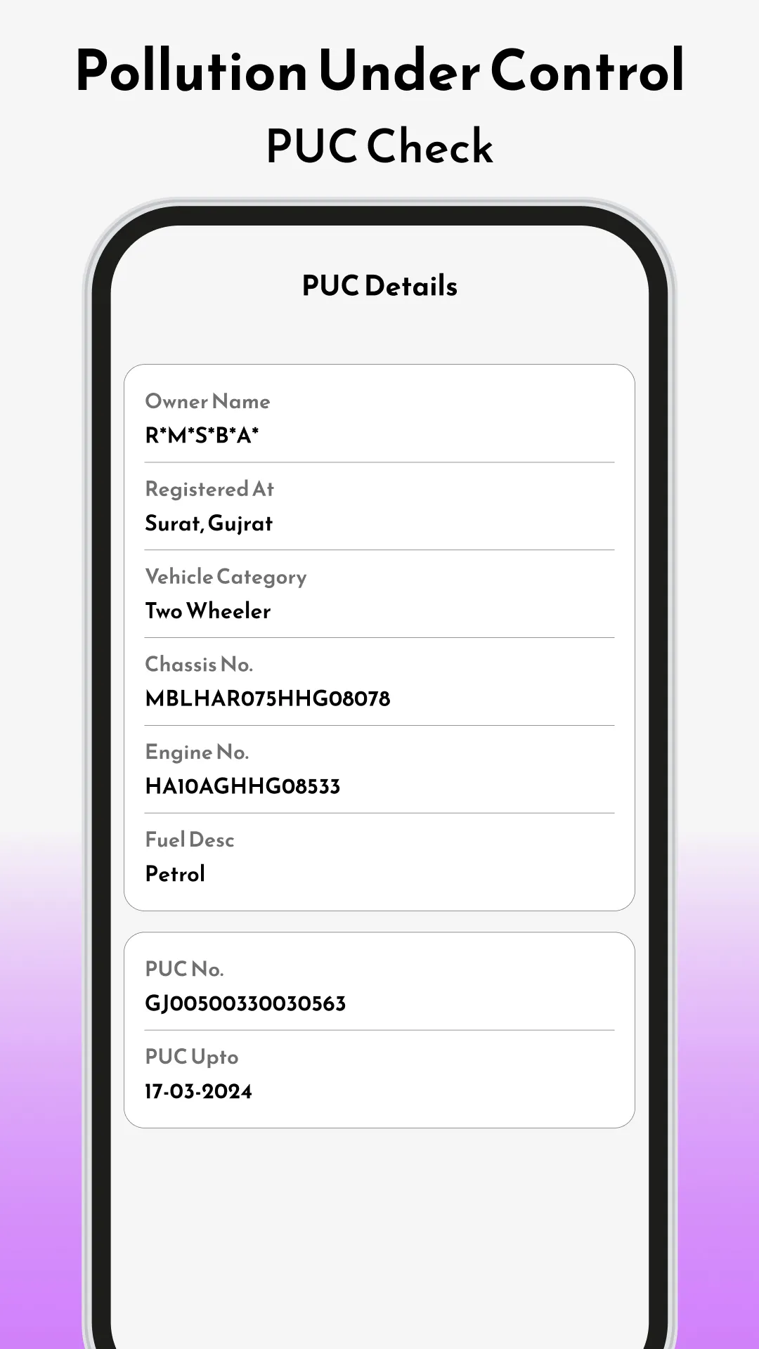 RTO Guru - Vehicle Info App | Indus Appstore | Screenshot