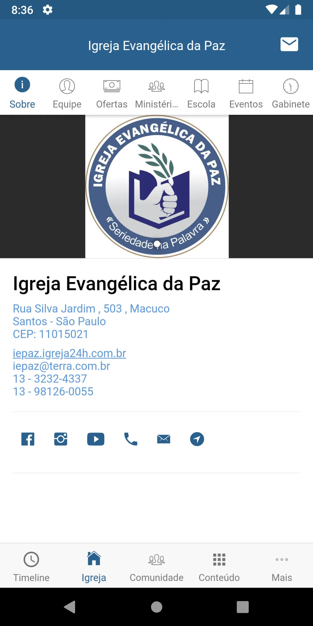 Igreja Evangélica da Paz | Indus Appstore | Screenshot