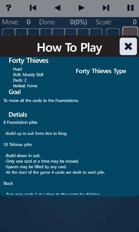 Forty Thieves Solitaire | Indus Appstore | Screenshot