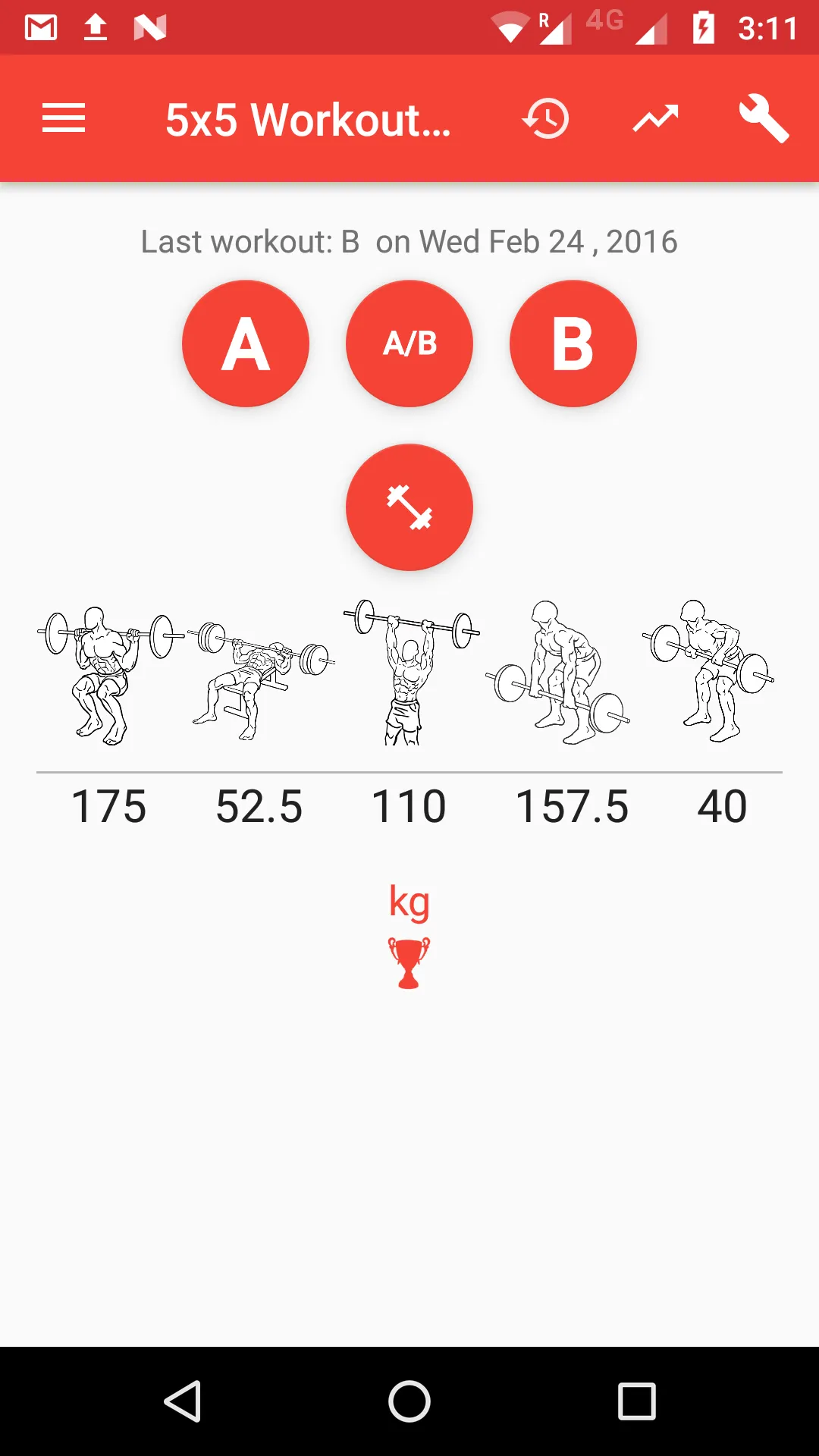 5x5 Workout Logger | Indus Appstore | Screenshot