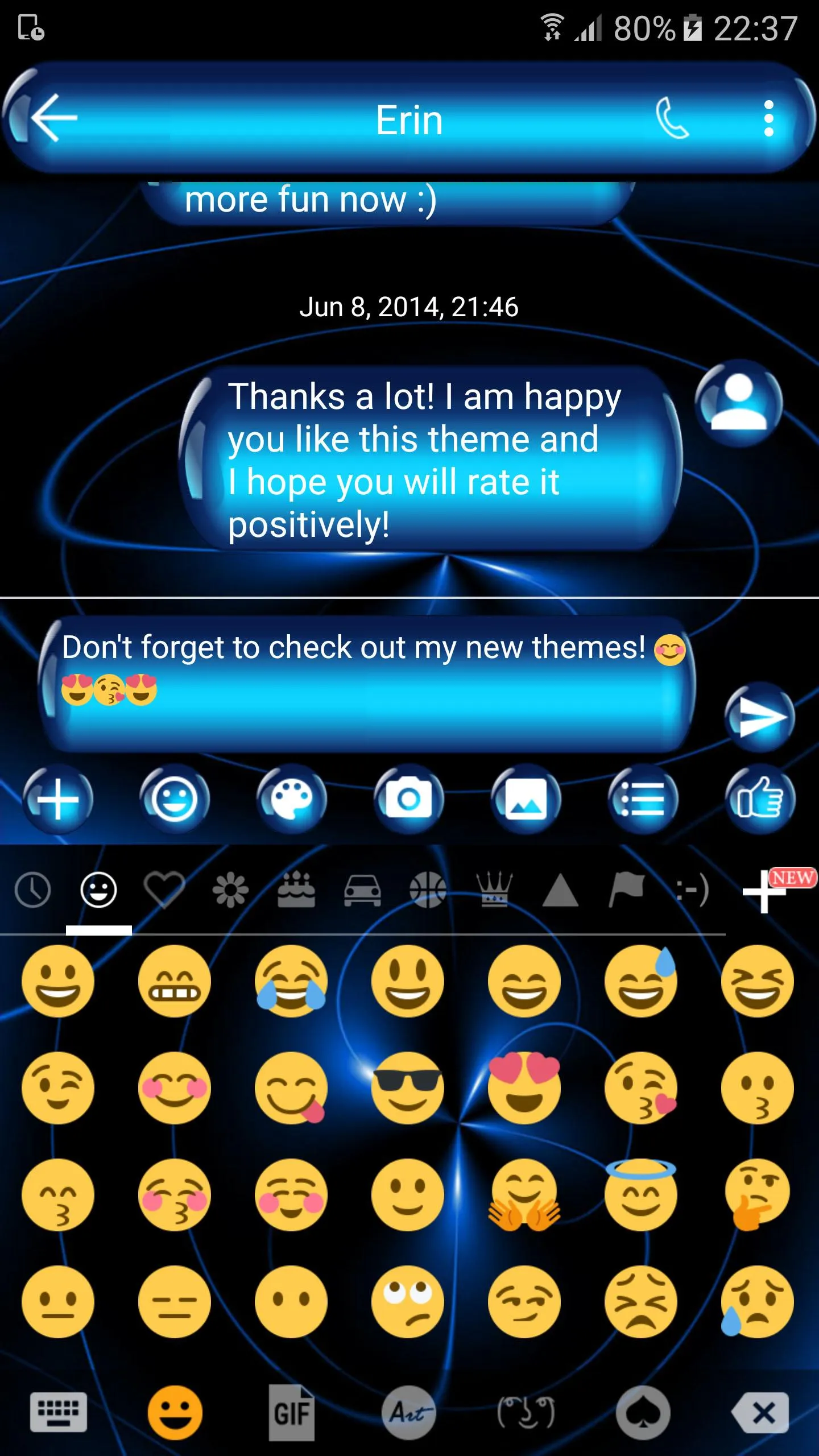 SMS Messages SpheresBlue Theme | Indus Appstore | Screenshot