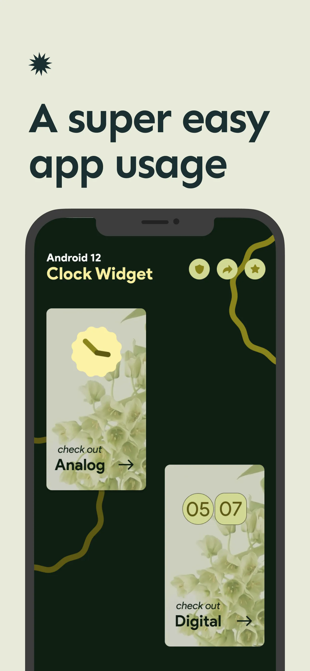 Android 12 Analog Clock Widget | Indus Appstore | Screenshot