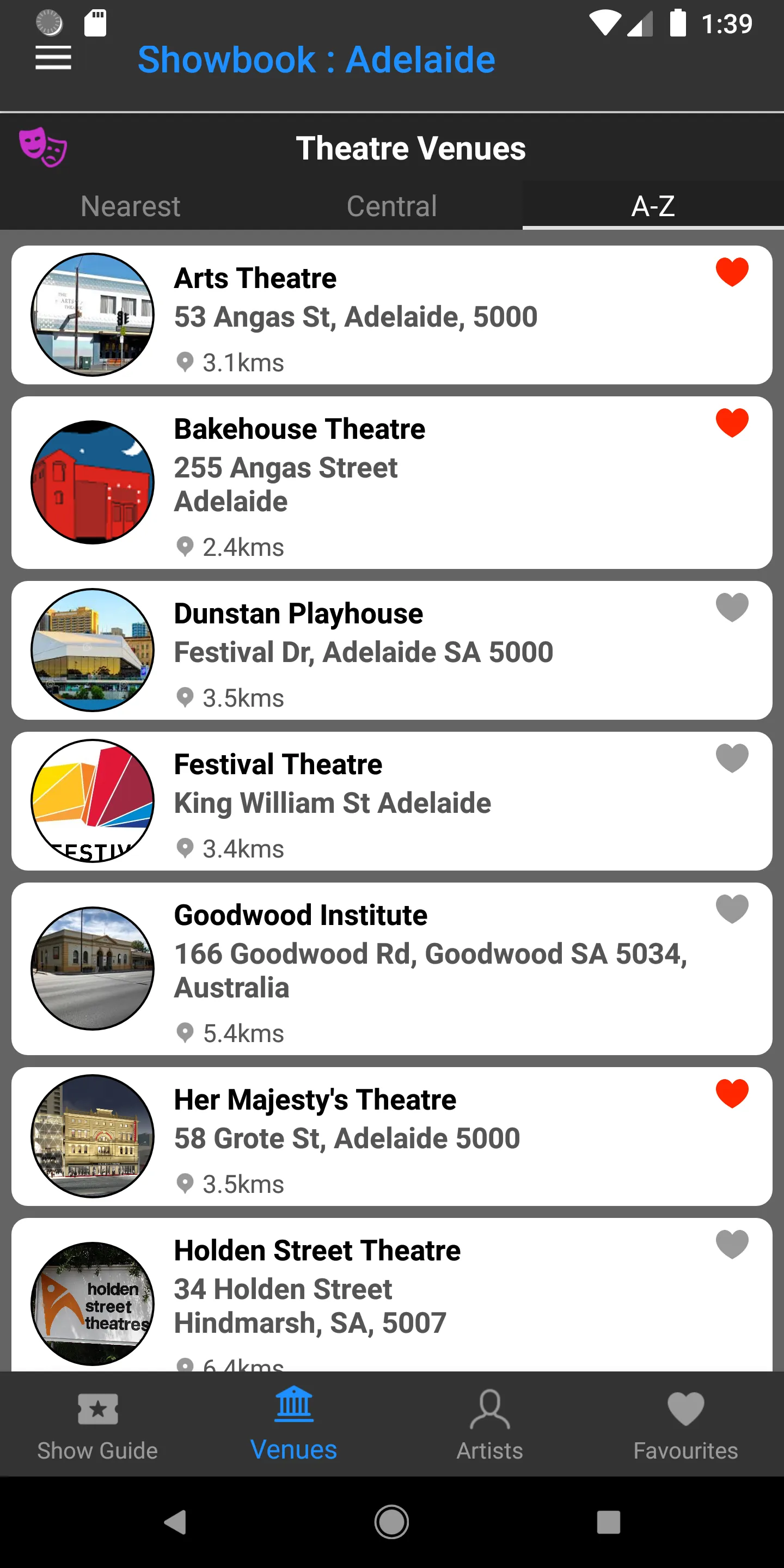 Showbook : Adelaide | Indus Appstore | Screenshot