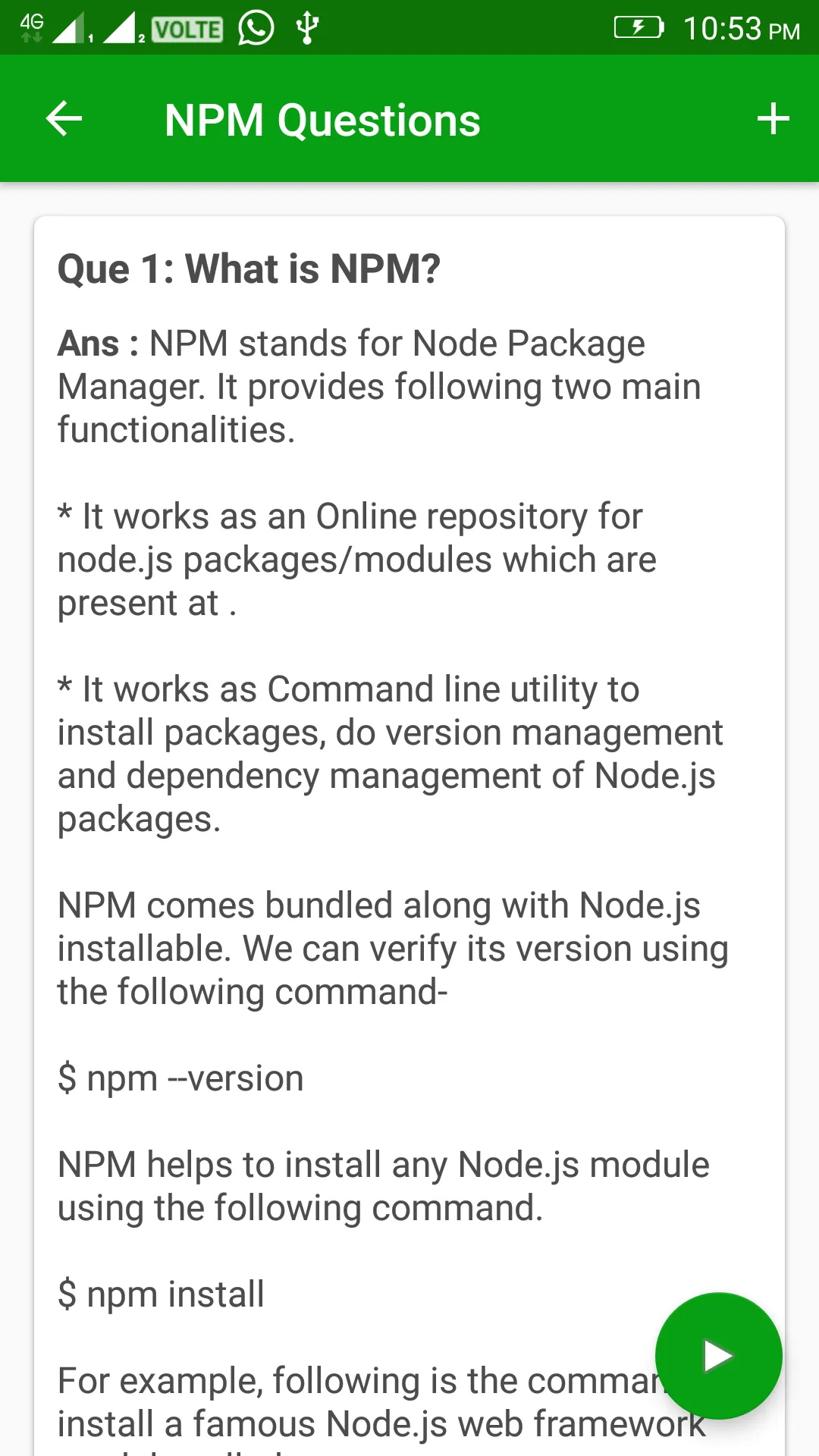 Node.js Interview Practice | Indus Appstore | Screenshot