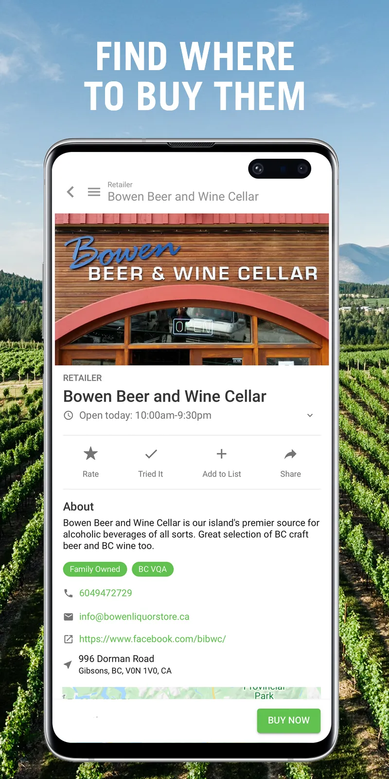 Wines of BC Explorer | Indus Appstore | Screenshot