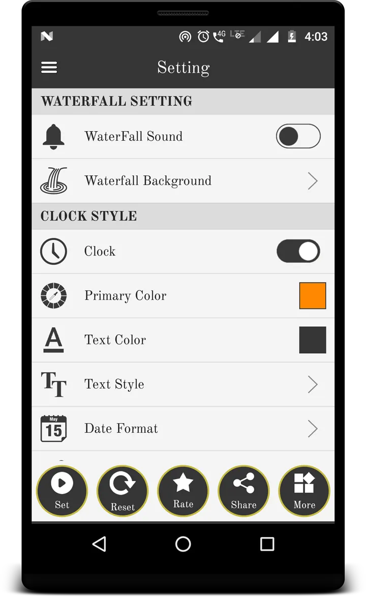 Waterfall with analog clock | Indus Appstore | Screenshot