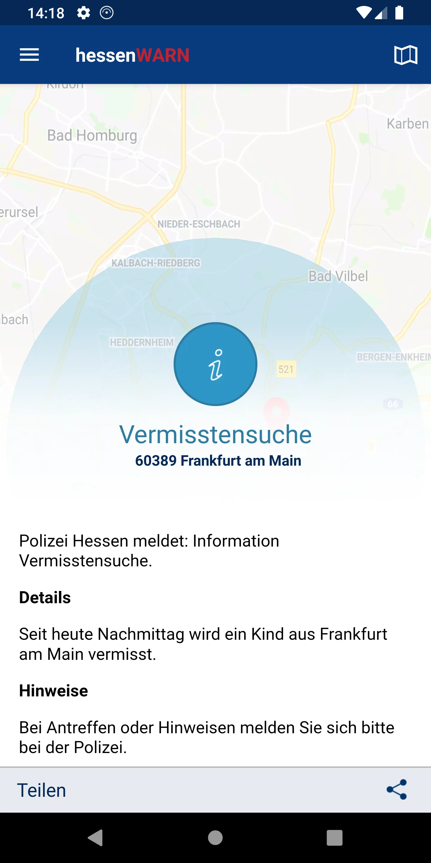 hessenWARN | Indus Appstore | Screenshot