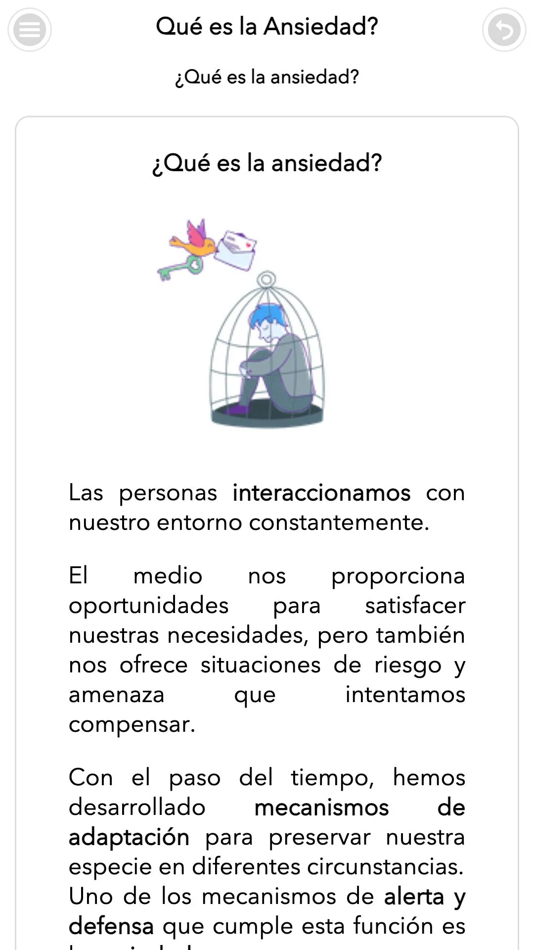 Qué es la Ansiedad | Indus Appstore | Screenshot