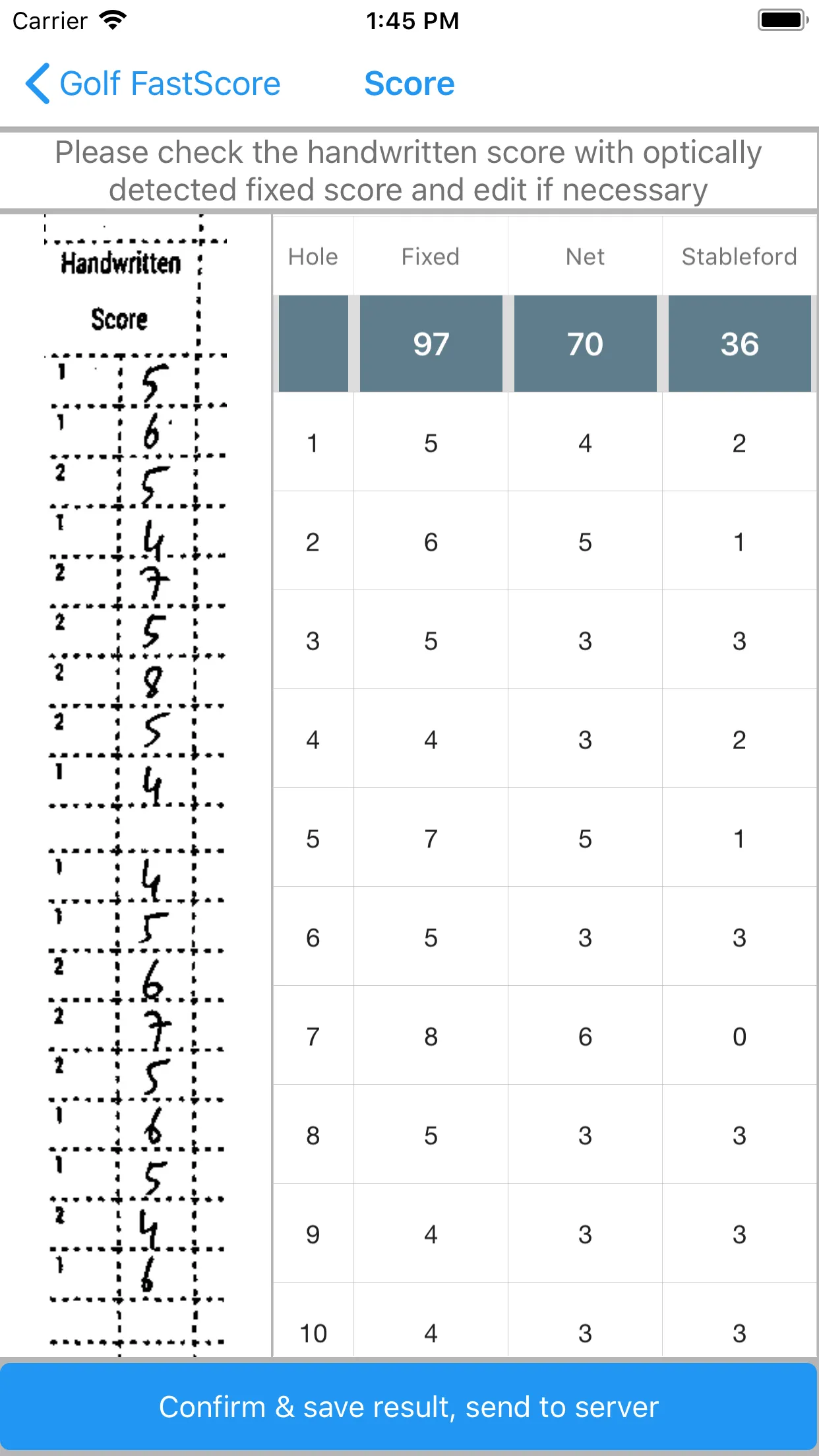 Golf FastScore-Score by camera | Indus Appstore | Screenshot