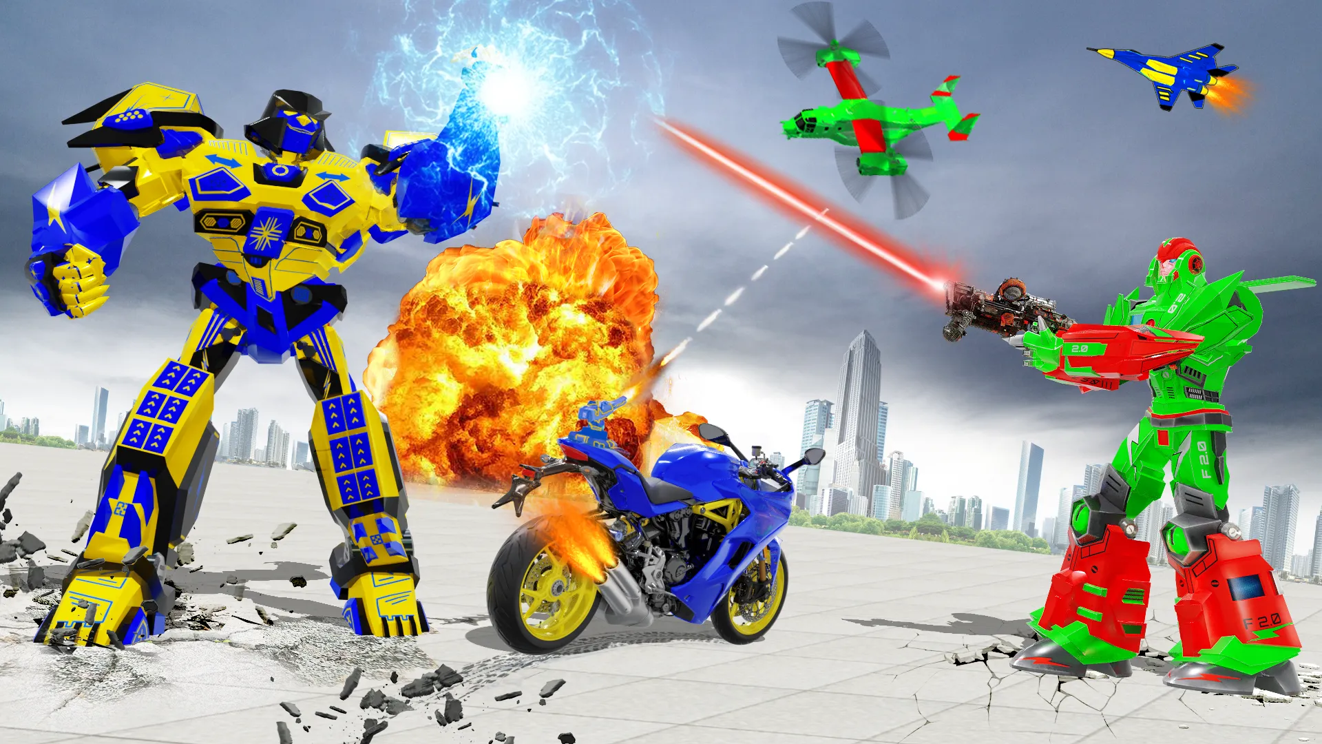 Snow Bike Transform Robot Game | Indus Appstore | Screenshot