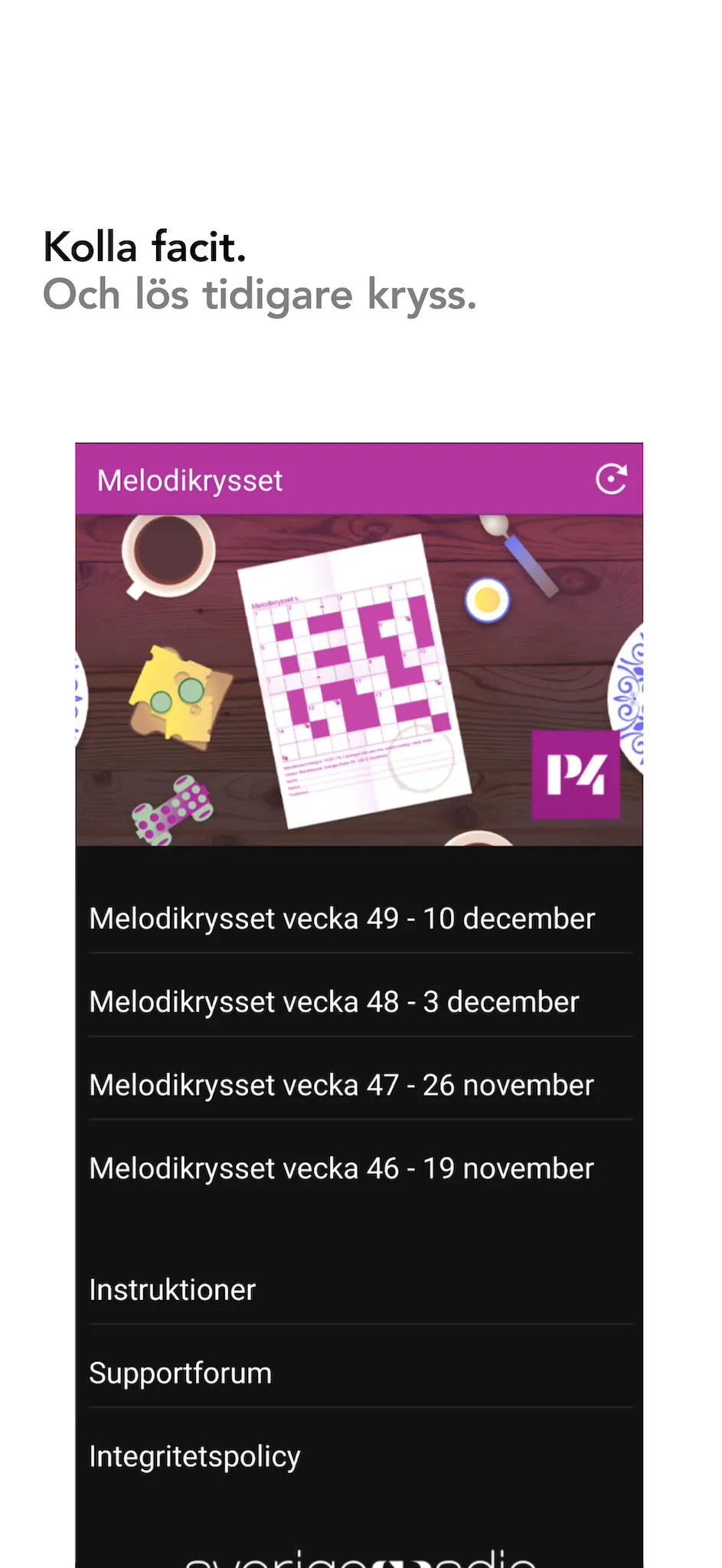 Melodikrysset i P4 | Indus Appstore | Screenshot