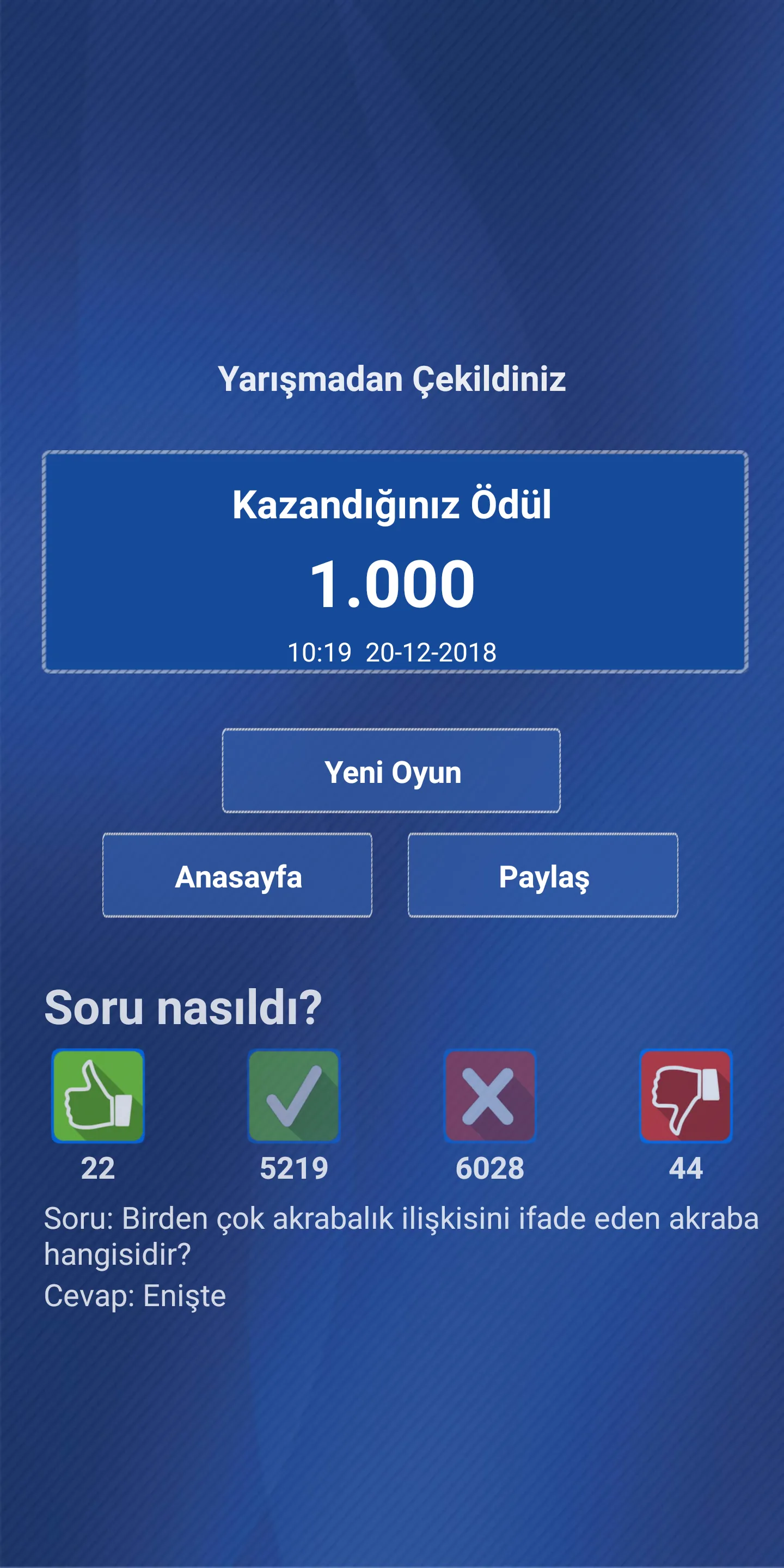 Milyoner Şov 2023 | Indus Appstore | Screenshot