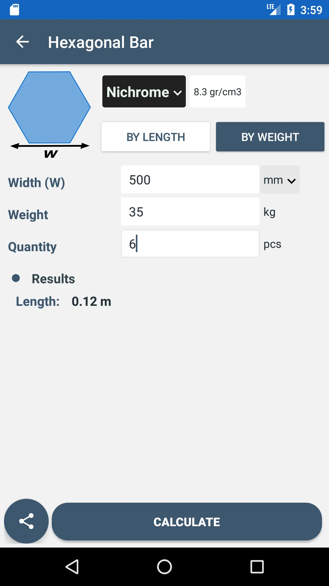 Metal Weight Calculator | Indus Appstore | Screenshot