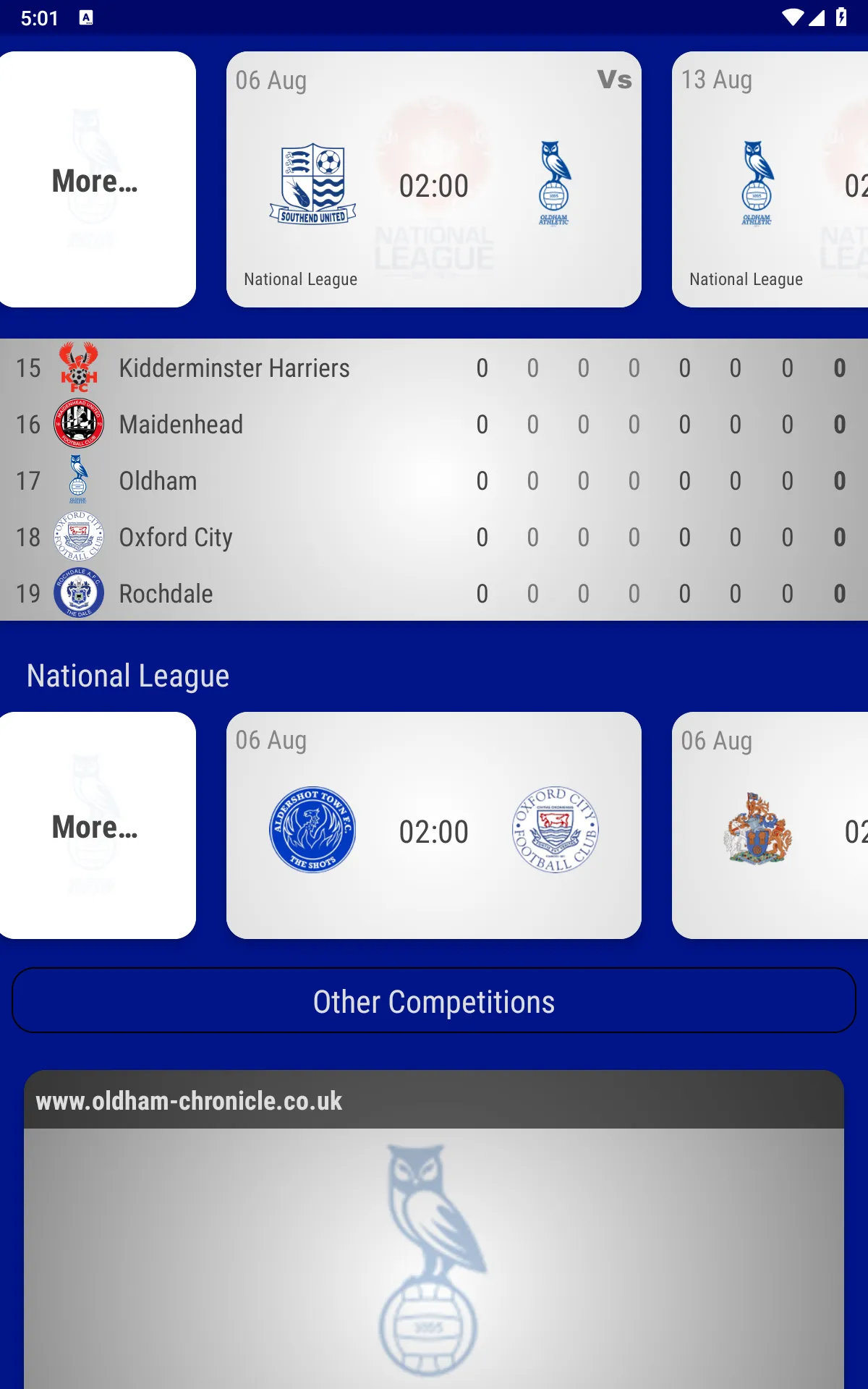 Oldham Athletic Fan App | Indus Appstore | Screenshot