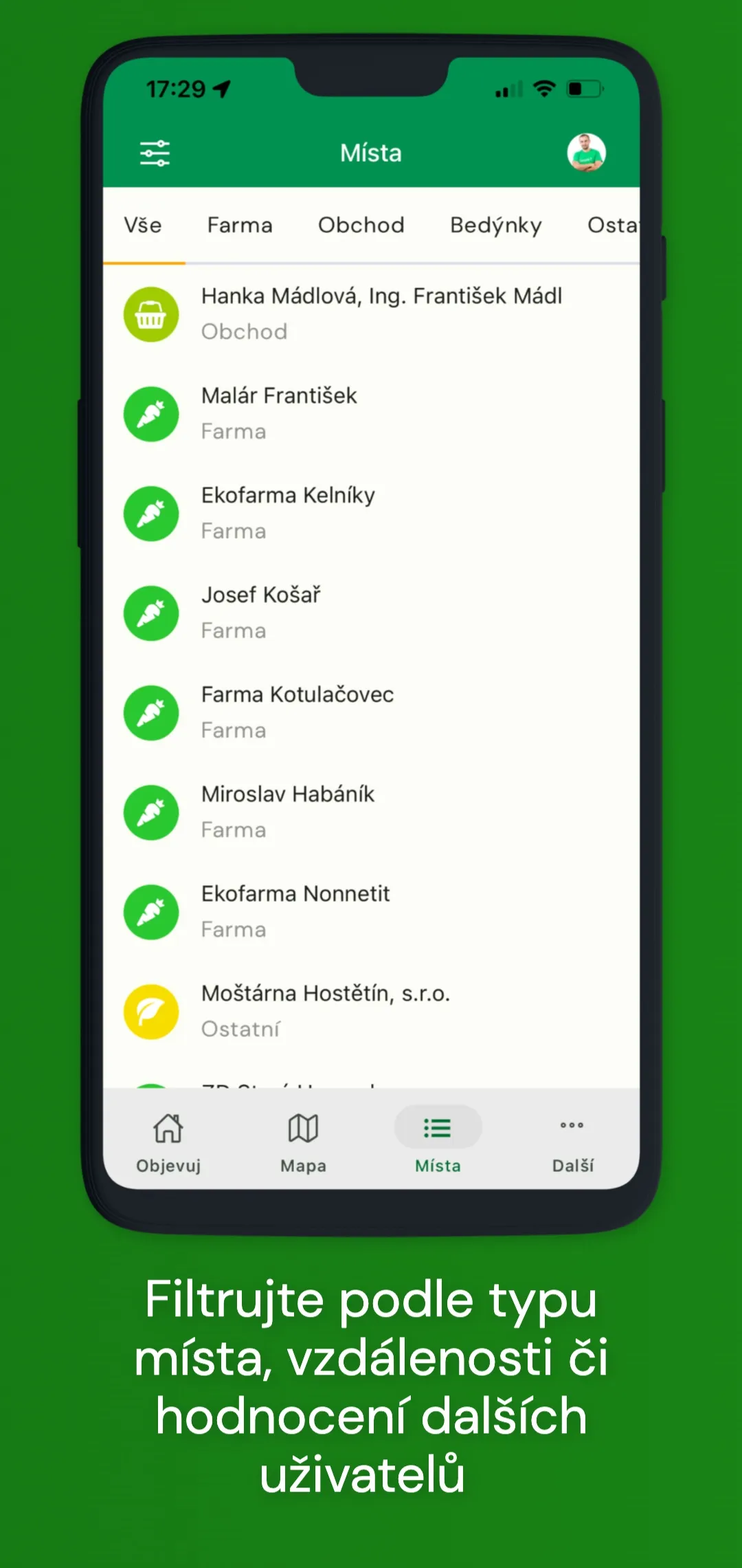 Adresář farmářů Hnutí DUHA | Indus Appstore | Screenshot