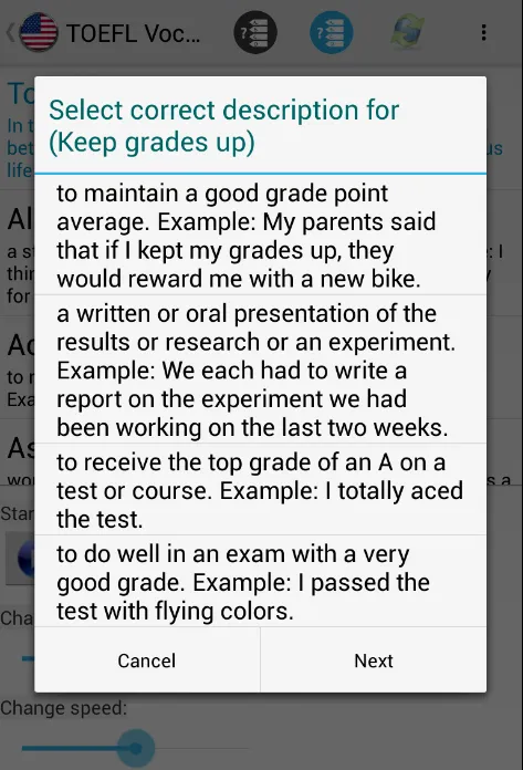 TOEFL Vocabulary Listening + q | Indus Appstore | Screenshot