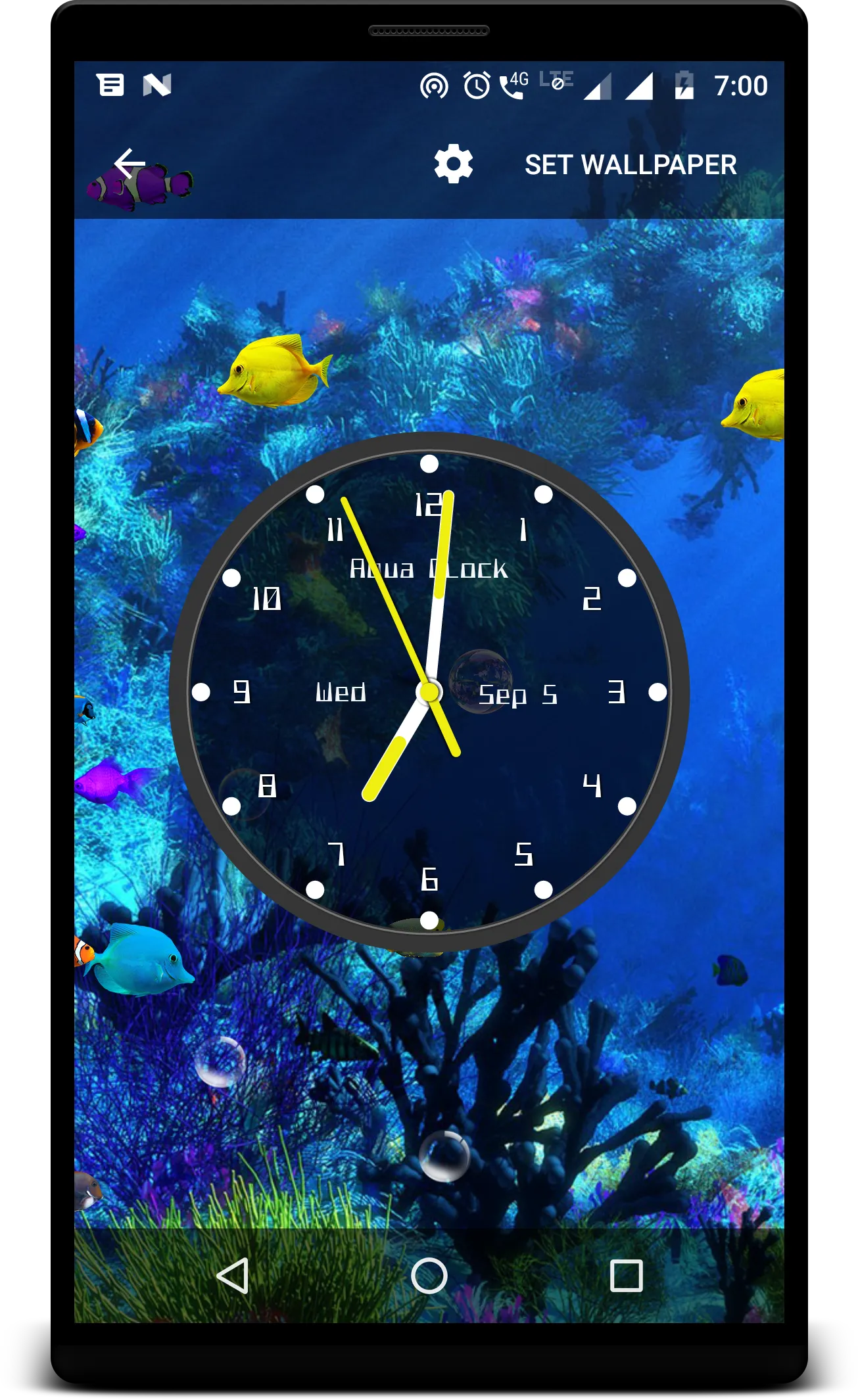 Aquarium Clock Live Wallpaper | Indus Appstore | Screenshot