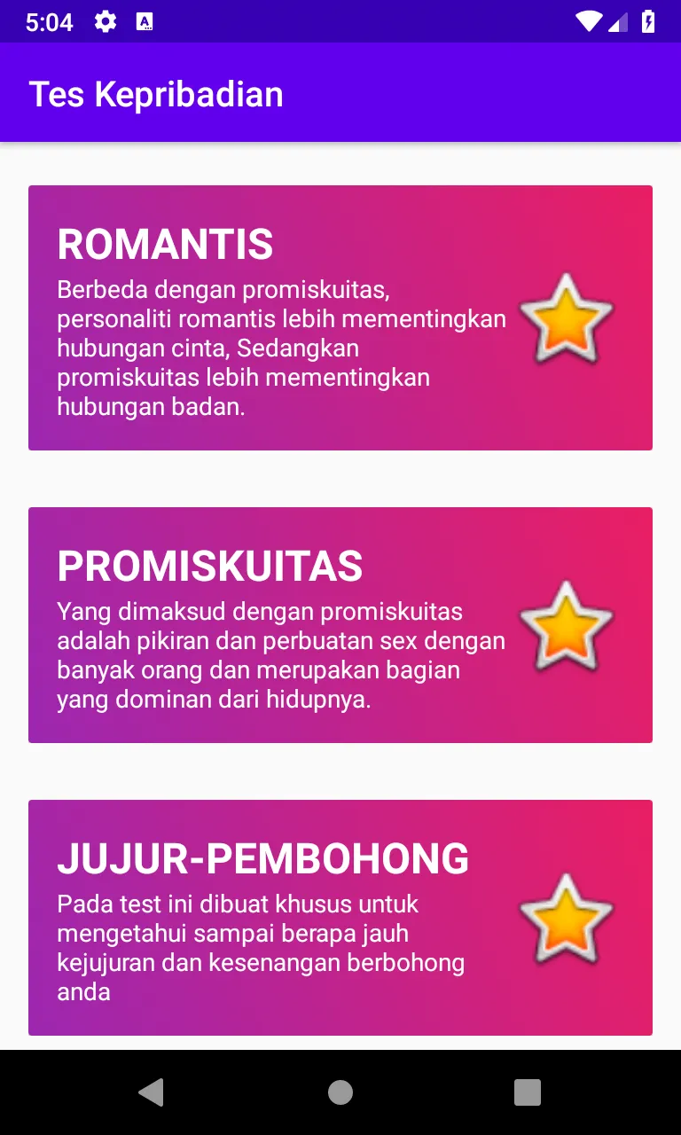 Tes Personaliti / Kepribadian | Indus Appstore | Screenshot