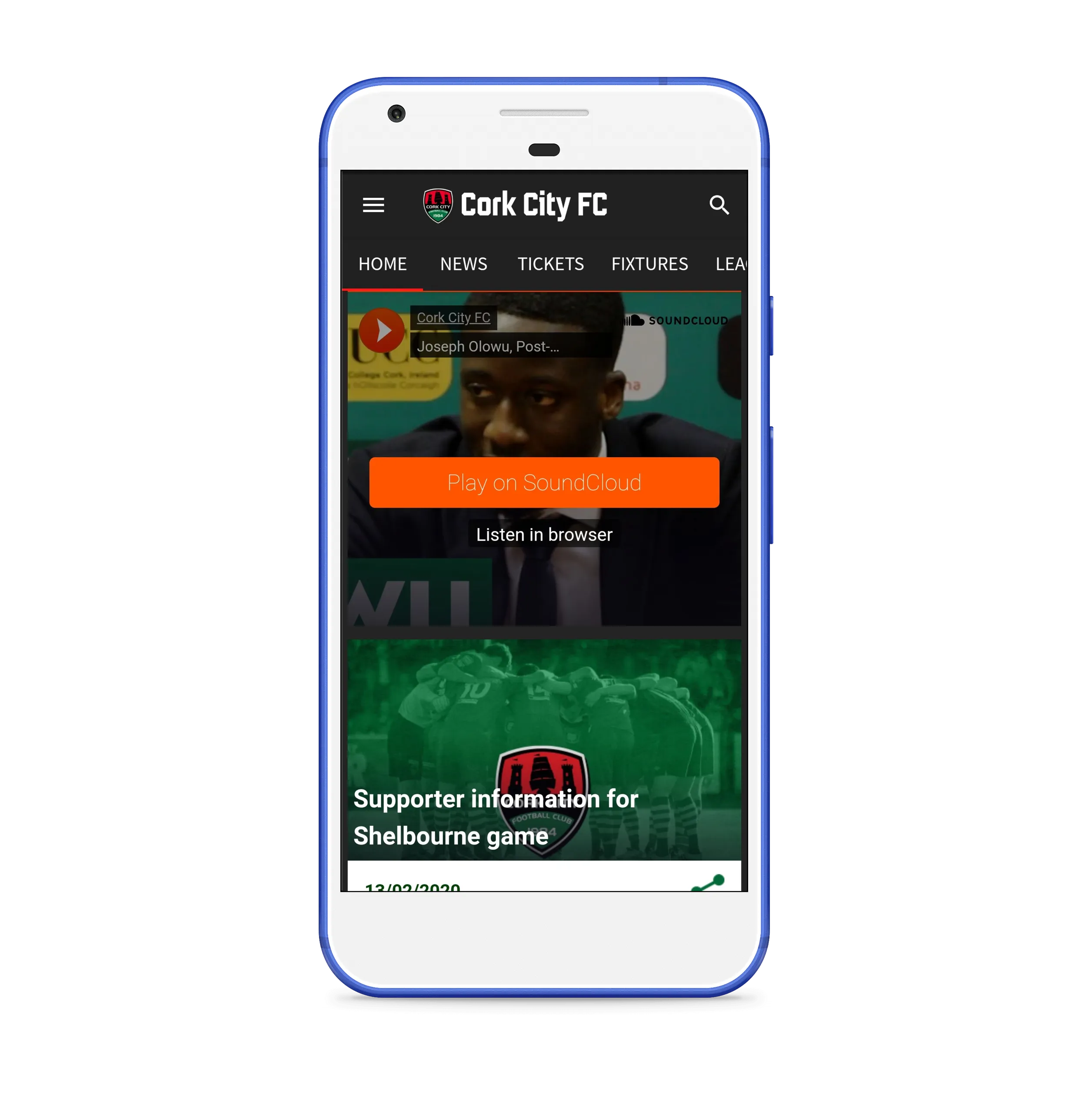 Cork City FC | Indus Appstore | Screenshot