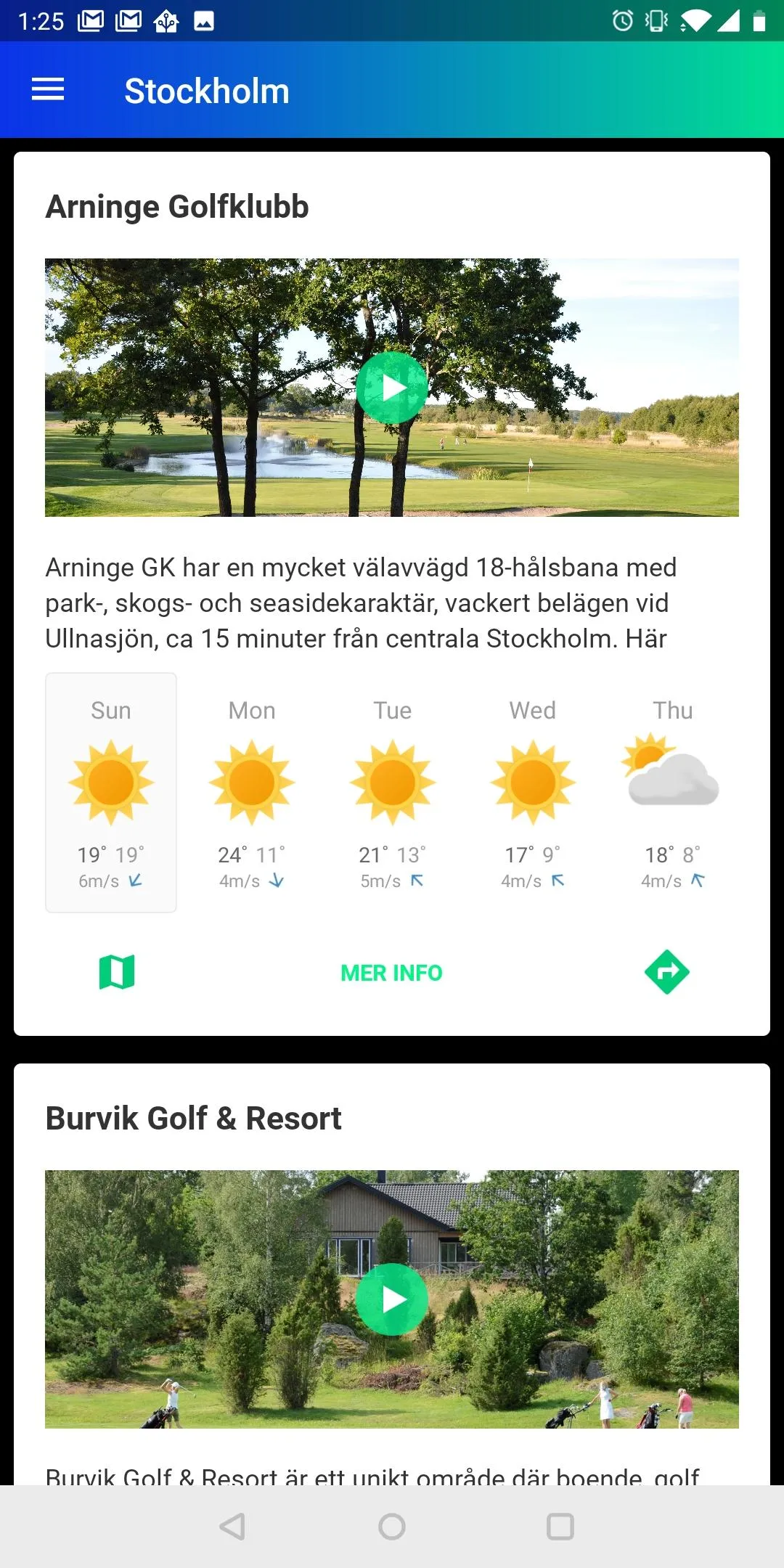 V sport golf card | Indus Appstore | Screenshot