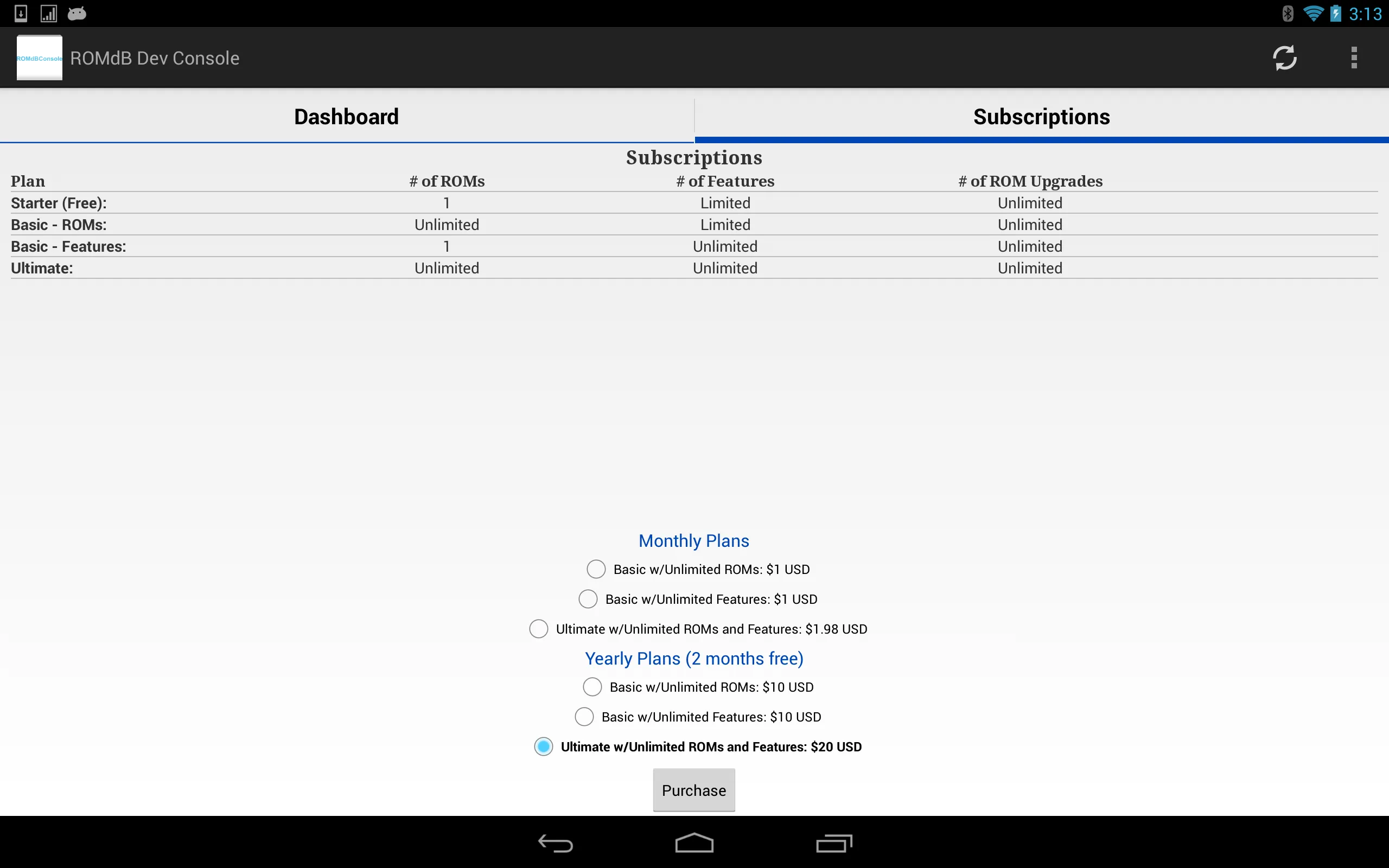 ROMDashboard Developer Console | Indus Appstore | Screenshot